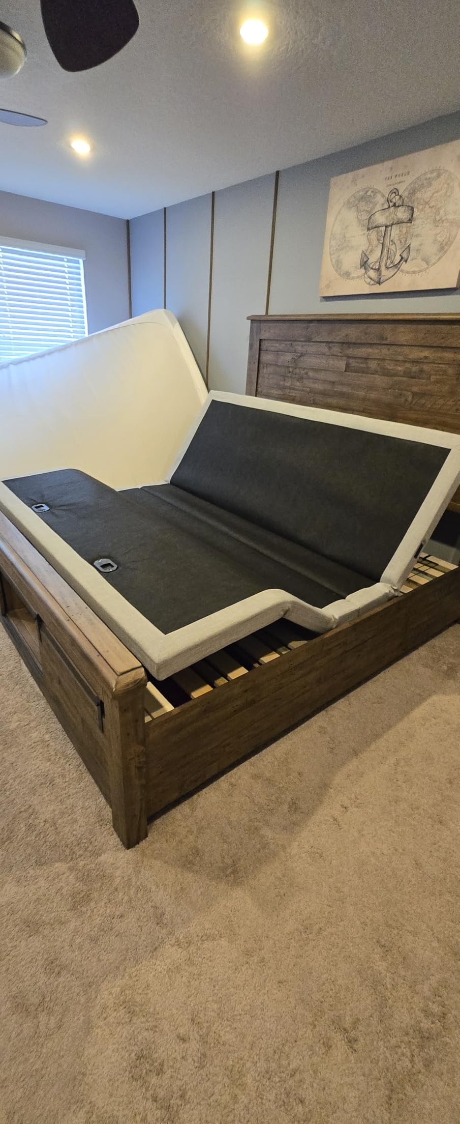 Premium King Adjustable Bed with 14 Inch Prime Gel Memory Foam Sleep System, Massage, Zero Gravity, Anti-Snore, Programmable Memory Positions, USB, Underbed Lighting, Zero Clearance customer photo 2