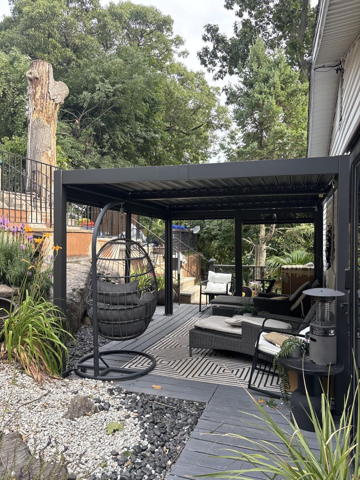 Airwire 10x12 FT Louvered Pergola with Curtains & Netting Gray | Metal Outdoor Pergolas with Adjustable Roof for Deck, Patio, and Backyard customer photo 1