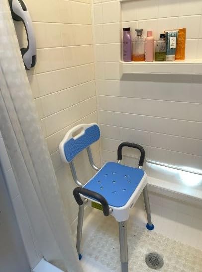 FULLOT Widened Shower Chair for Inside Shower with Back & Arms, 400 lbs | Heavy Duty & Adjustable Shower Chair for Elderly and Disabled, Non-Slip Shower Seat, Bath Chair for Tub customer photo 1