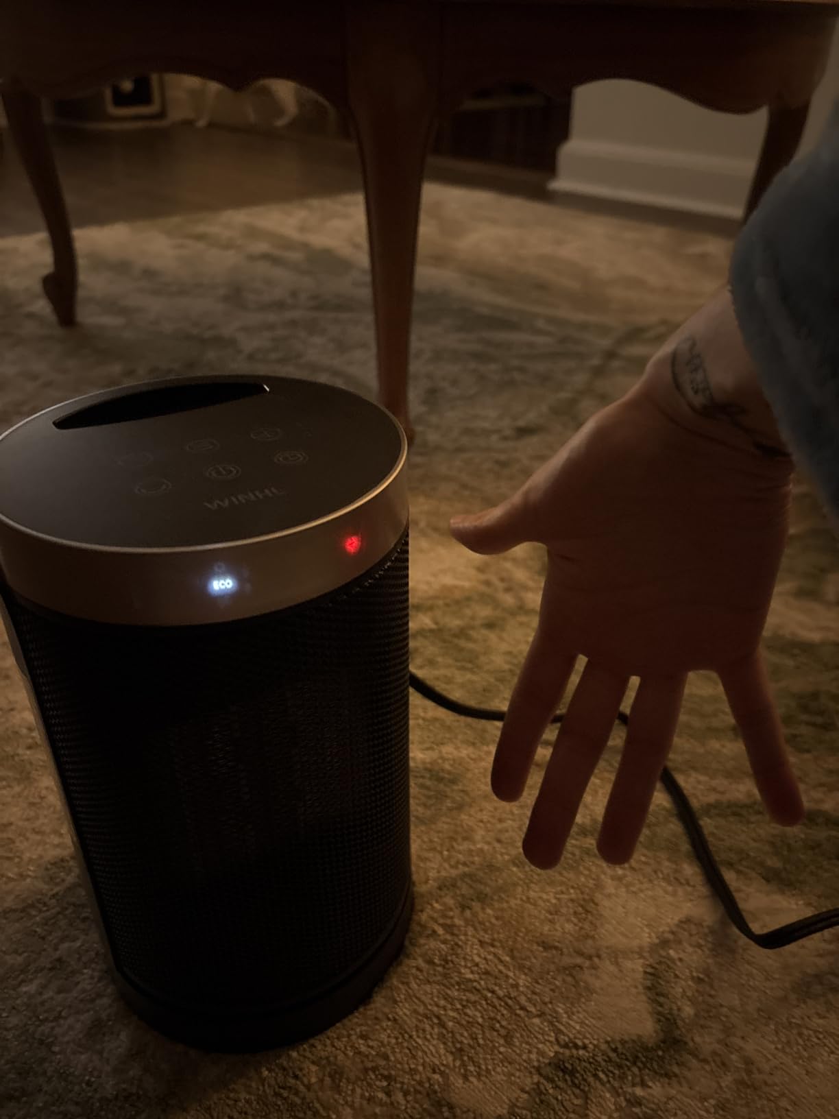 Space Heater, WINHL Portable Electric Heaters for Indoor Use, 70° Oscillation | Thermostat, Remote Control, 12H Timer, 5 Modes, Small Quiet 1500W PTC Ceramic Fast Safety Heat for Office, Bedroom, Home customer photo 2