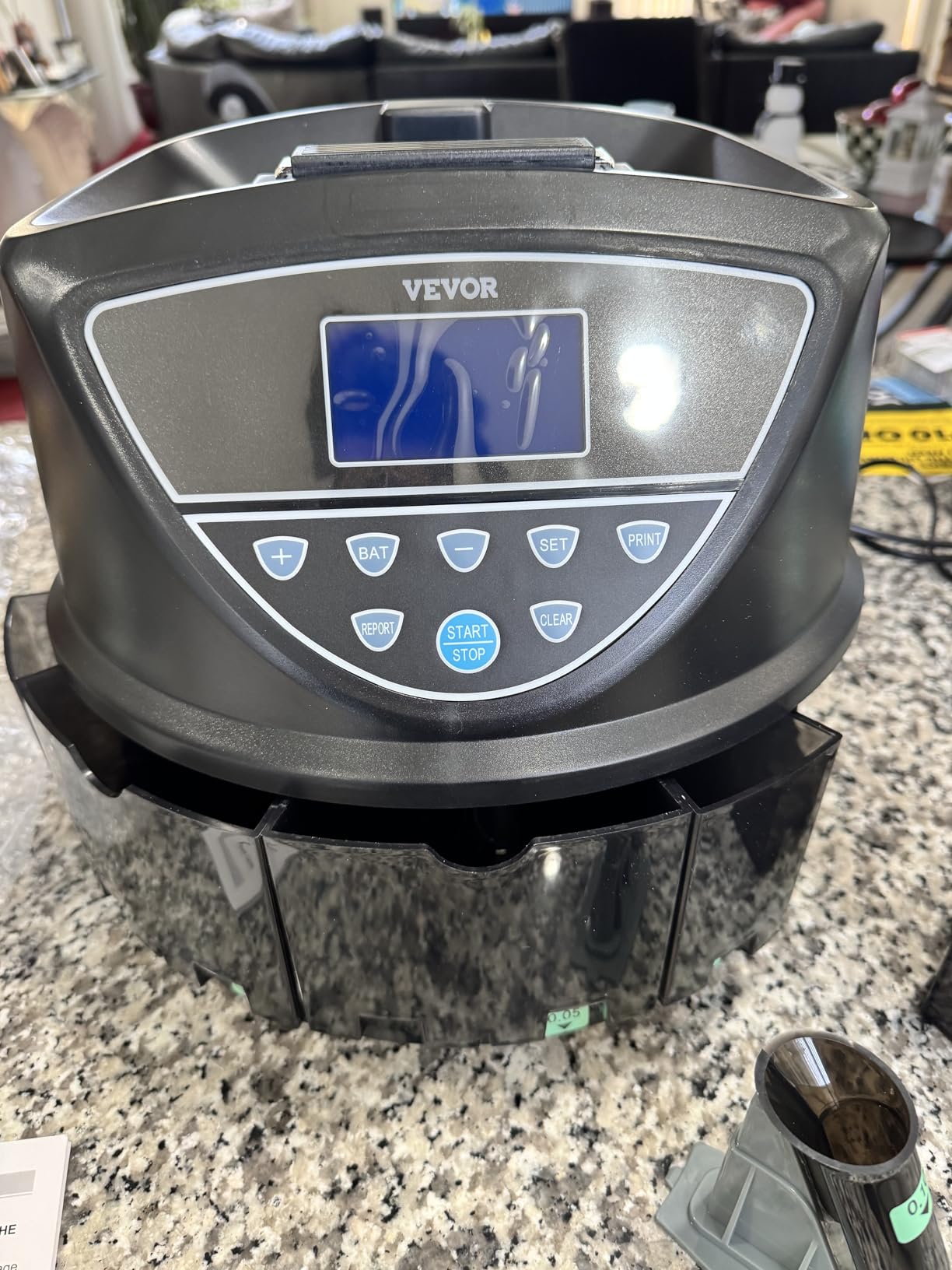 VEVOR Upgraded Coin Counter, Coin Sorter and Wrapper Machine with Handle, Intuitive Large Display, Change Counter for USD Coins 1 5 10 25 $1, Sorts up to 300 Coins/Min, with 5 Coin Tubes & 5 Trays customer photo 2