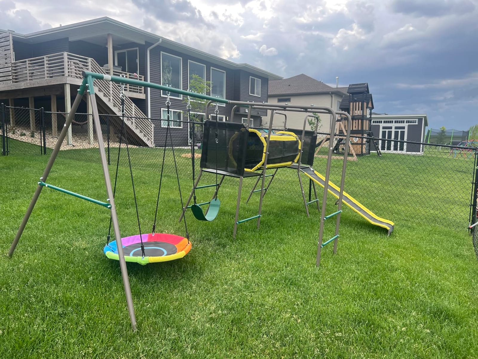 Hapfan Swing Set with Slide and Monkey Bars customer photo 1