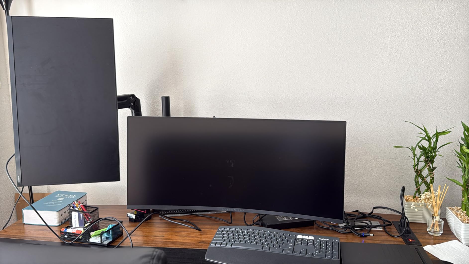 Dual Monitor-Arm Heavy-Duty for 17-49-inch Screens - Premium Vertical Stacked Dual Monitor Arm Desk Mount for Ultrawide Screens up to 44lbs, Fully Adjustability, VESA 75/100 mm, Black customer photo 1