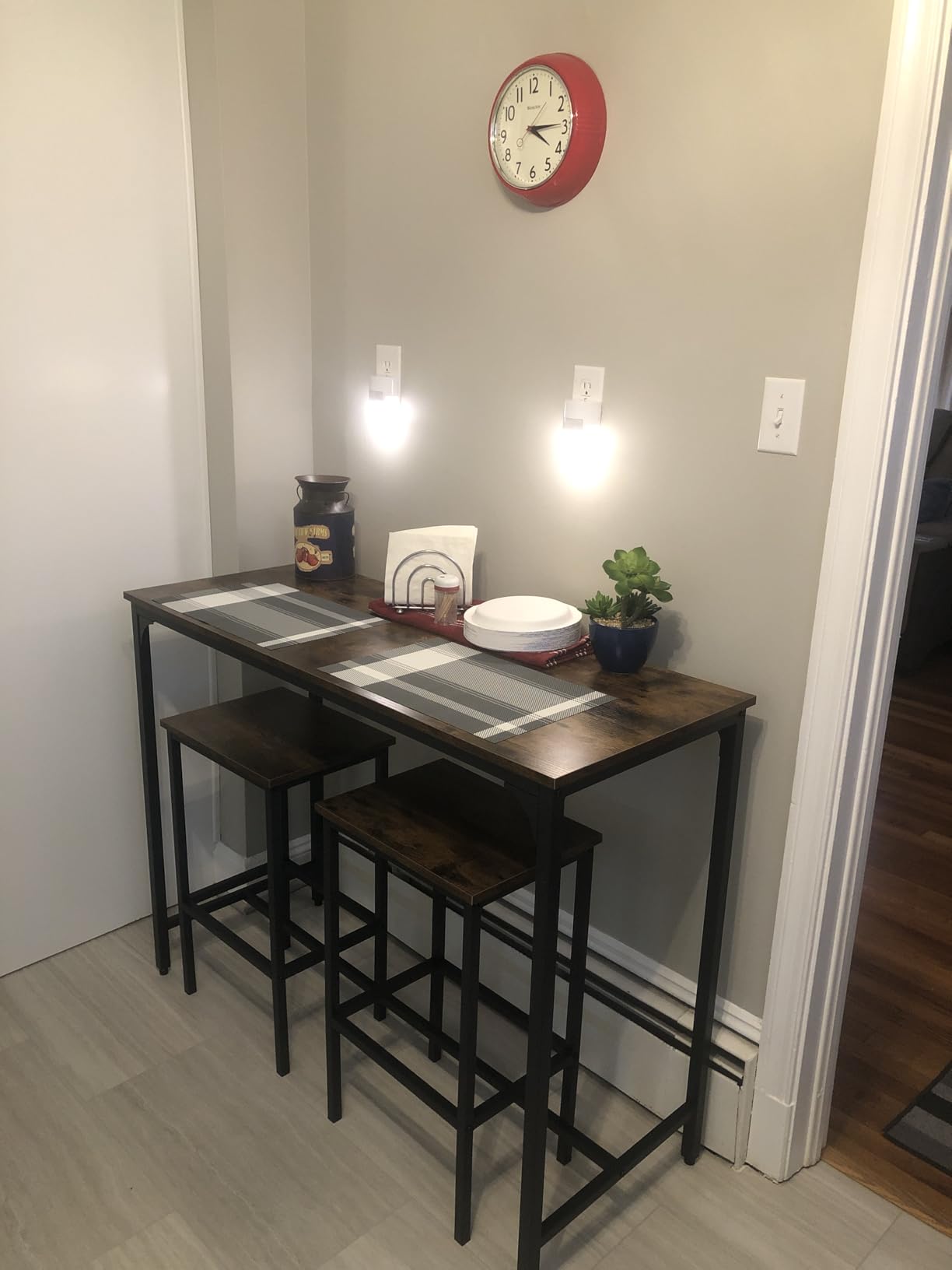 COSTWAY 3-Piece Dining Table Set, 47.5