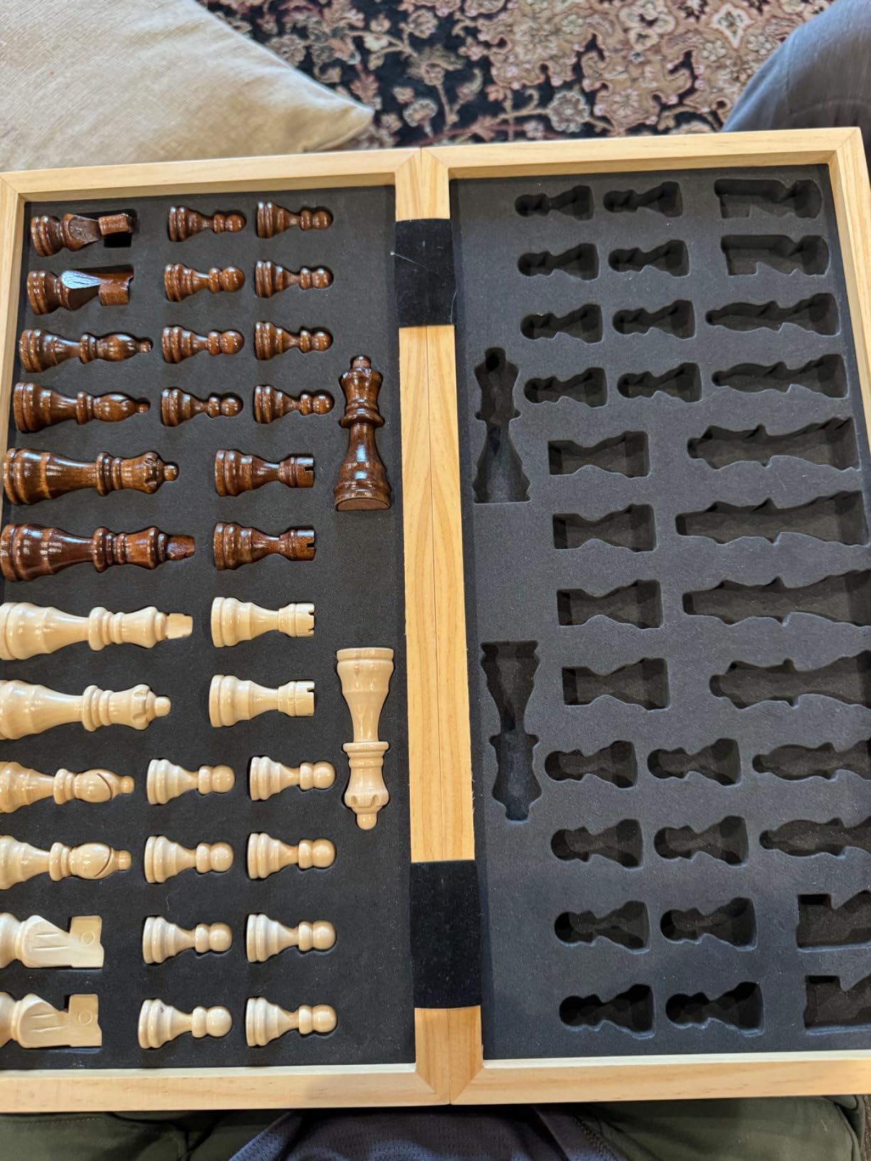 17 Inch Large Chess Set for Adults & Kids, Foldable Wooden Chess Board for Kids, Portable Magnetic Chessboard Game for Adults customer photo 2