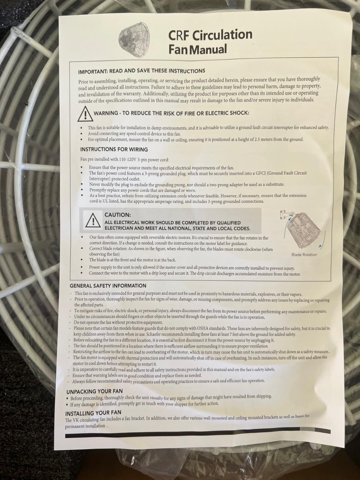 Greenhouse Air Circulation 1/10 HP 115V Ceiling Wall Mount Fan 1470CFM High Speed Circulation Fan for Greenhouse, Warehouse, Patio, Garage customer photo 2