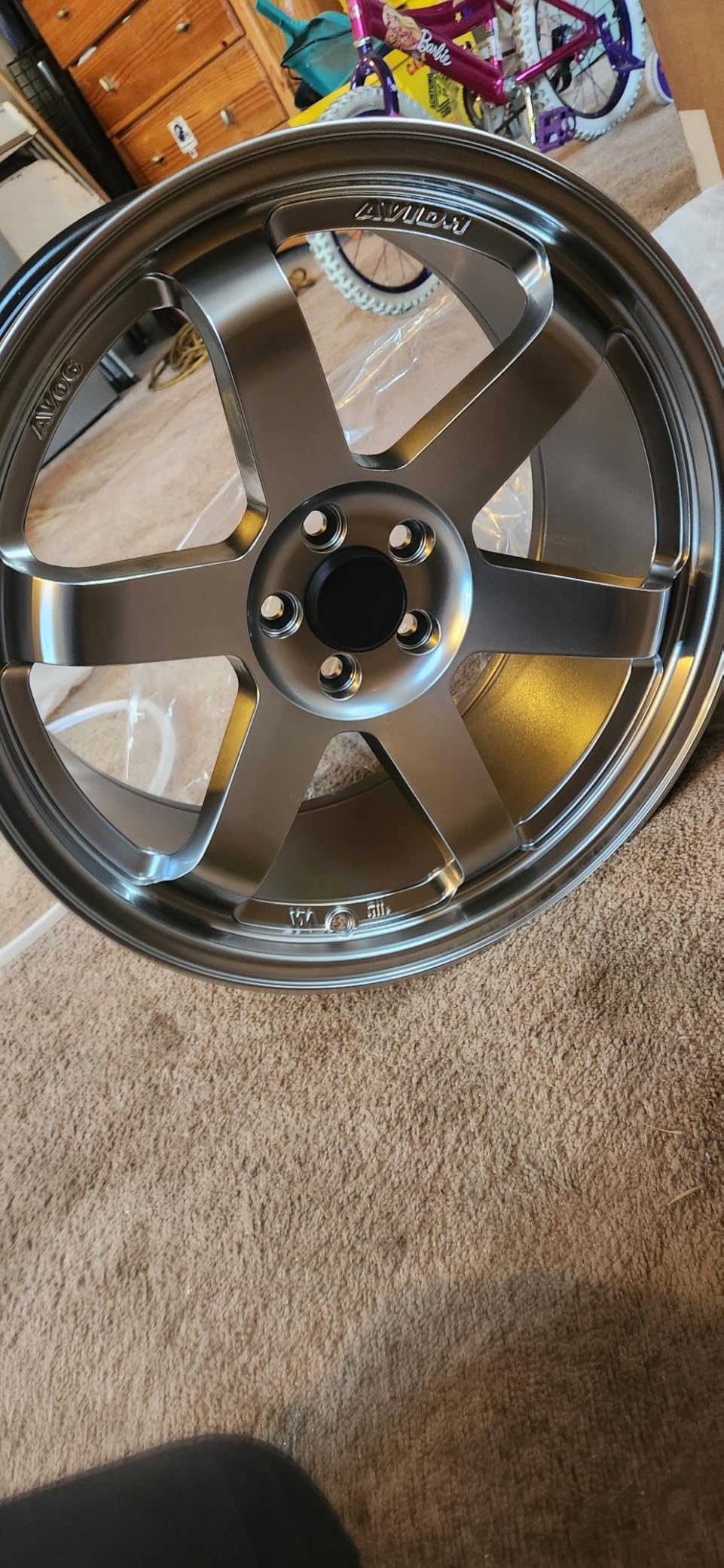 AVID.1 AV-06 Black Polished 18x8.5 Custom Wheel - Fits 5x4.5 Bolt Pattern with +35 Offset - Lightweight Performance Alloy Wheel customer photo 2