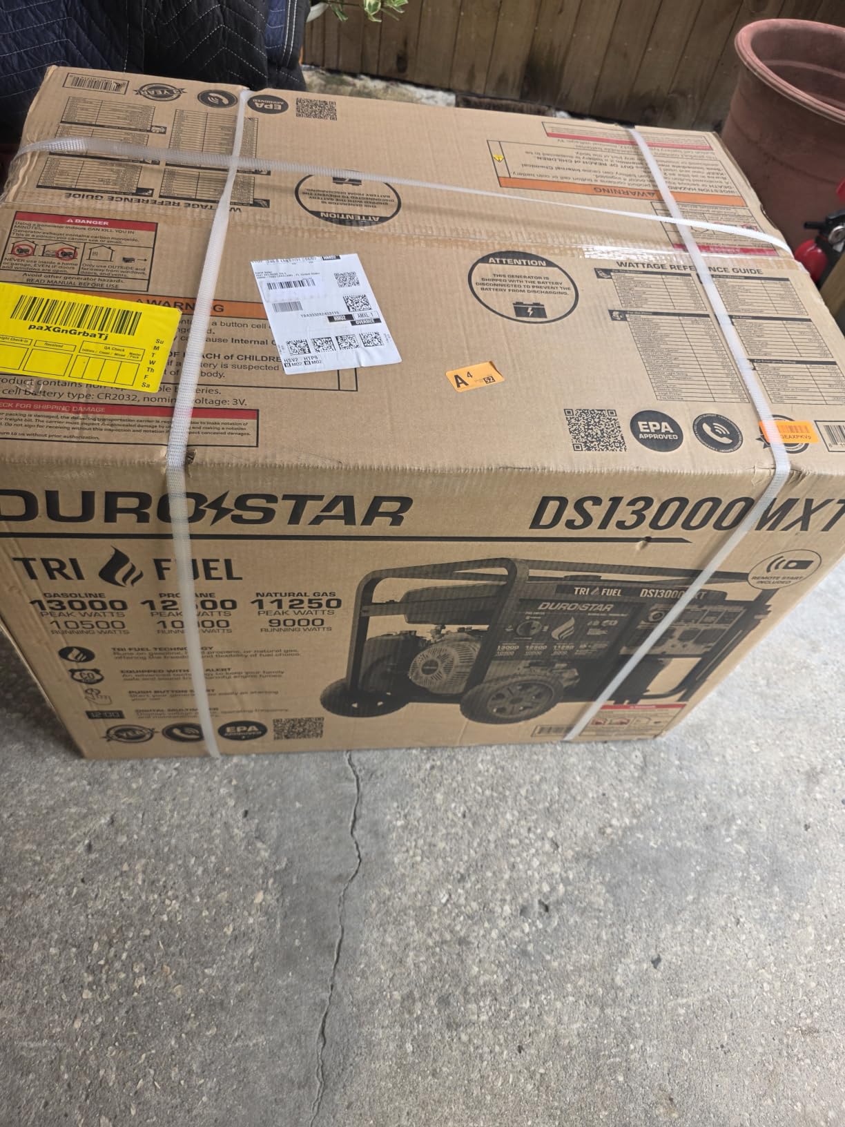 DuroStar DS13000MXT 13,000-Watt 500cc Tri Fuel Portable Generator - Gas, Propane & Natural Gas, Remote Electric Start, Whole Home Power Backup, Transfer Switch Ready, RV & Emergency Ready customer photo 1