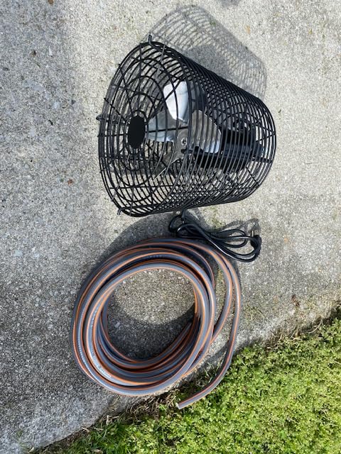 Greenhouse Air Circulation Fan with Mist and Water Pipe 1/3 HP 115V Ceiling Wall Mount Fan High Speed Circulation for Greenhouse, Warehouse, Patio, Garage 5470CFM, 18000BTU, ETL Listed customer photo 1