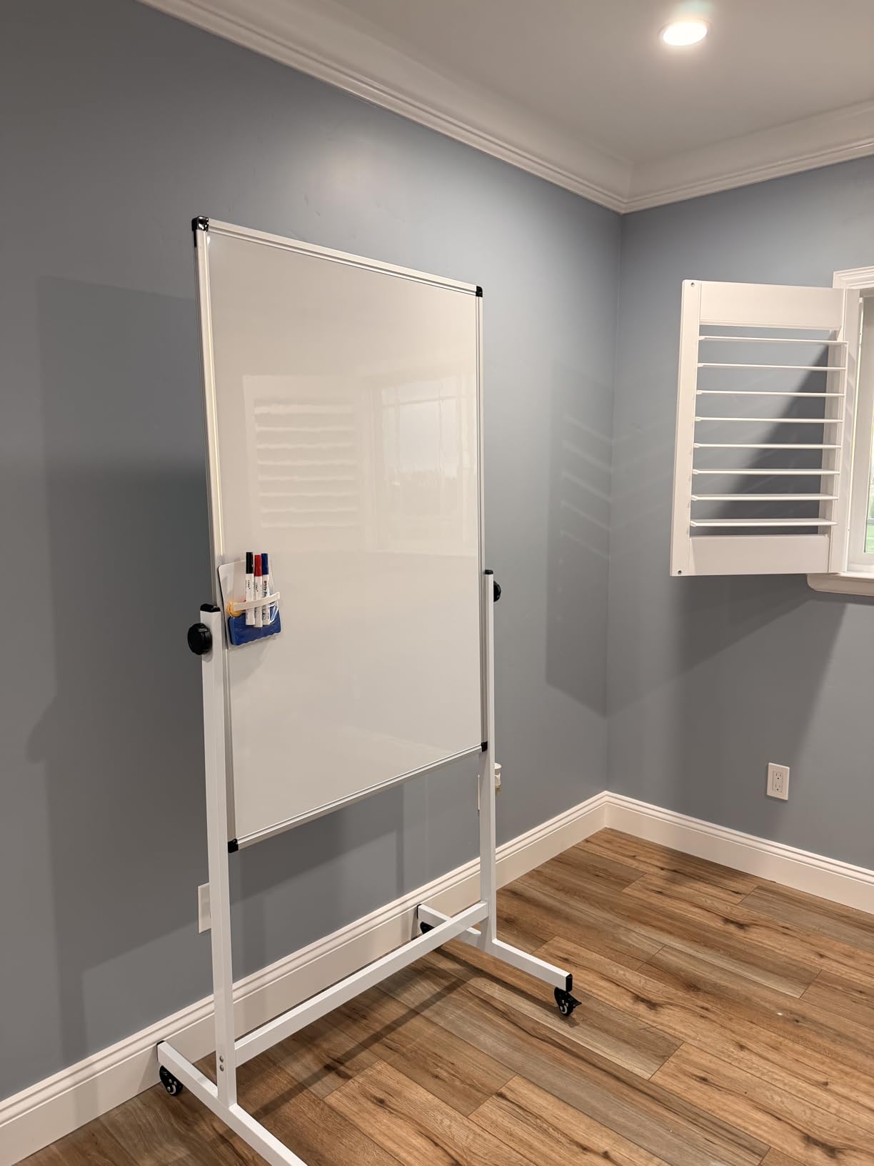 48x32 Rolling Whiteboard on Wheels, Double Sided Magnetic Dry Erase Board | 44-87in Height Range, 360 Rotating Board, Steel Locking Casters, Smooth Magnetic Surface for Office, Classroom and Meetings customer photo 1