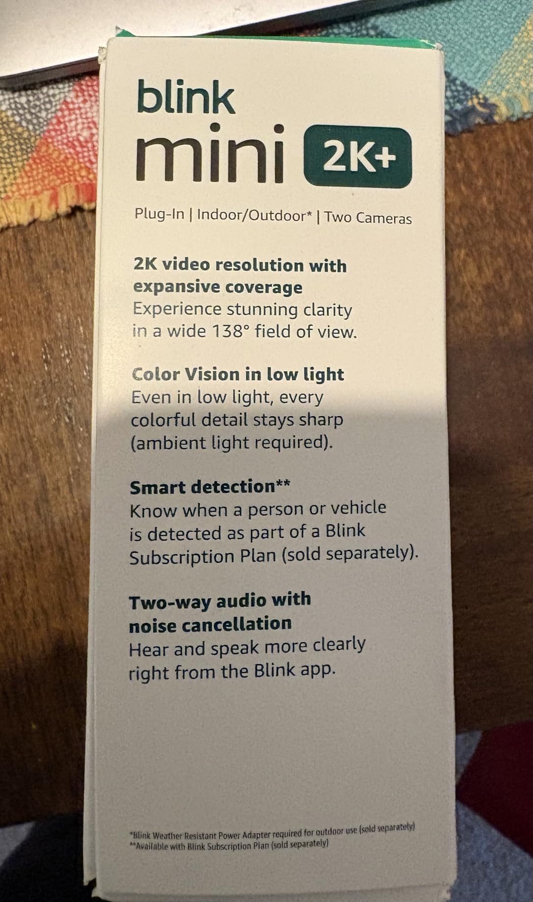 Blink Mini 2K+ (newest model) - Plug-in Home & Pet Indoor Security Camera with 2K video resolution, night vision, enhanced audio, motion detection - 2 cameras (Black) customer photo 1