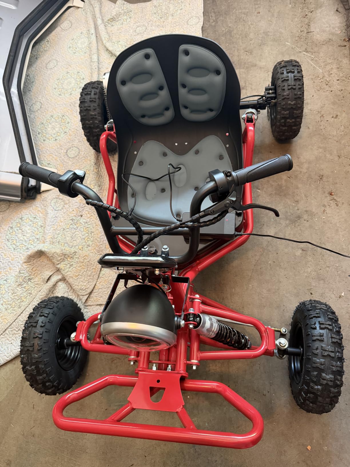 Zyliathor 48V 20Ah Electric Off-Road Go Kart for Adults & Kids (Red) | 30-Mile Range, Peak 2500W, 3 Speed 12-31 MPH, 4-Wheel Suspension, 4.10-6 Tires, Backyard Family Fun customer photo 2