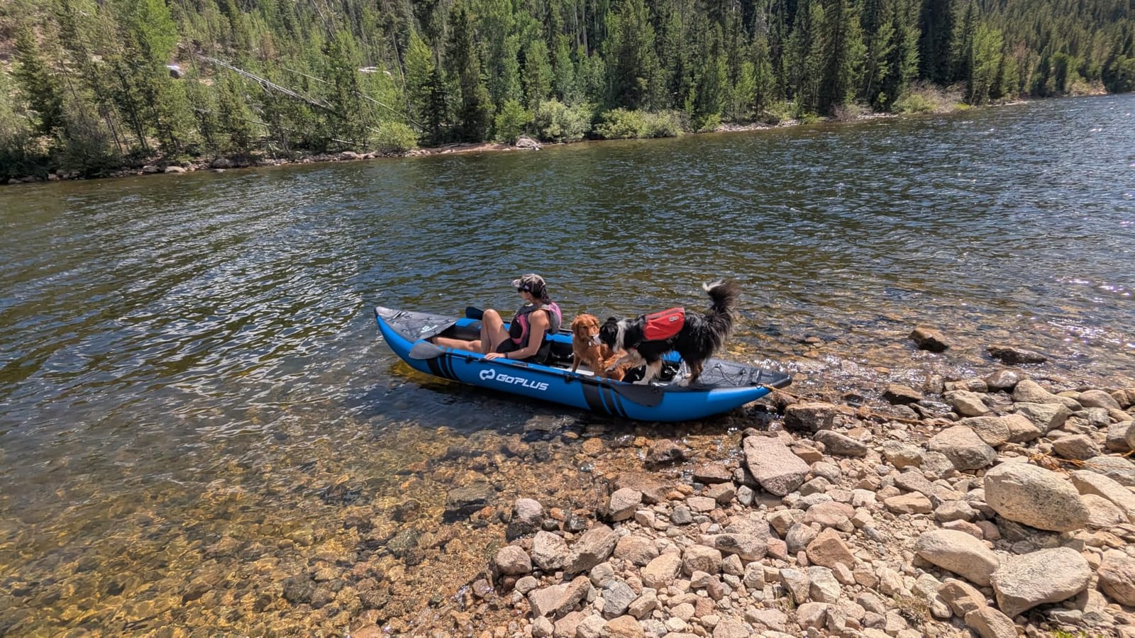 Goplus Tandem Inflatable Kayak, 12.5FT 2-Person Kayak Set for Adults | 507 LBS Weight Capacity, 2 Aluminium Oars, Padded Seat, 2 Fins, Hand Pump, Carry Bag, Repair Kit, Portable Touring Kayaks customer photo 1