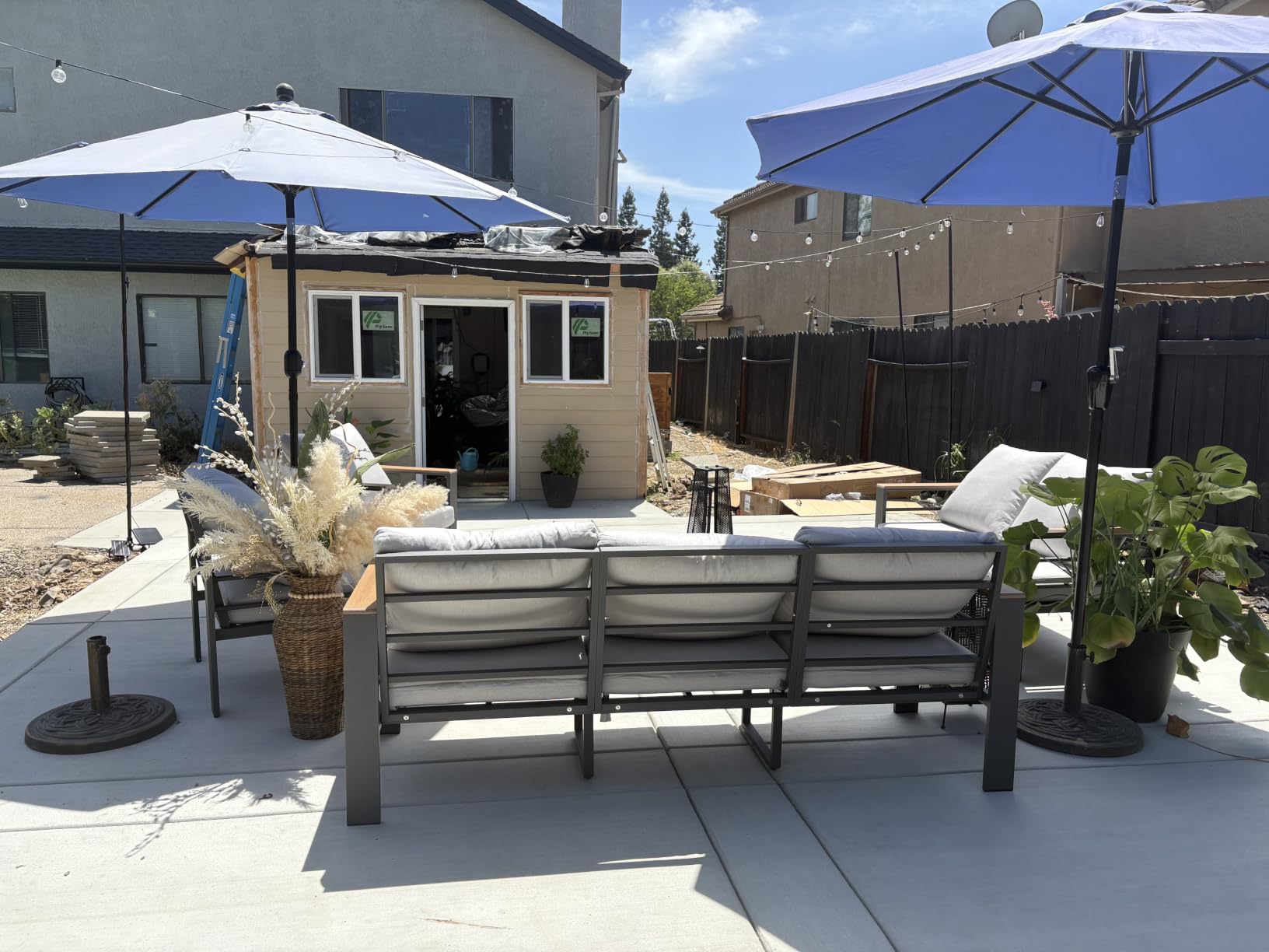 Aoxun Aluminum Patio Furniture Set 7 Seats, Oversized Outdoor Sectional with Washable Thick Cushions, Coffee Table, Patio Conversation Sets for Porch, Balcony, Deck customer photo 1