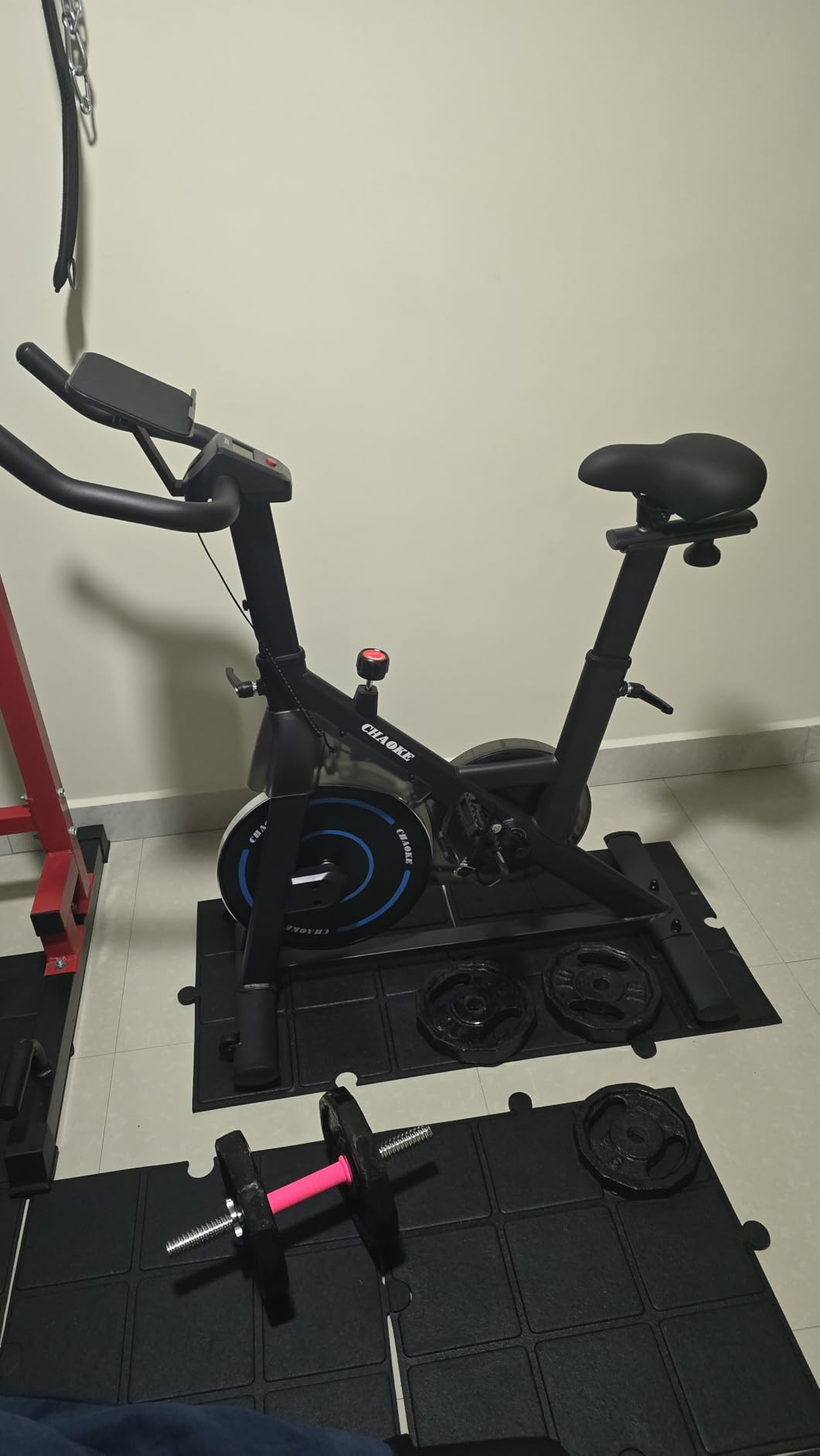 Exercise Bike, CHAOKE Quiet Adjustable Magnetic Resistance Stationary Bike for Home Cardio with App Compatible, 300LB Weight Capacity Indoor Cycling Bike with Comfortable Seat & Digital Display customer photo 2