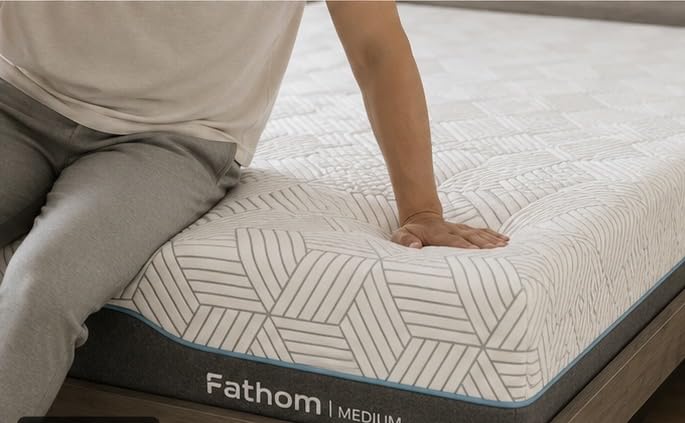 FATHOM Medium Queen Mattress 12 Inch Memory Foam Mattress Queen Size Bed in a Box for Back Pain Relief and Cool Sleep with Gel Foam and Removeable Fiberglass Free Cover, CertiPUR-US Certified customer photo 1