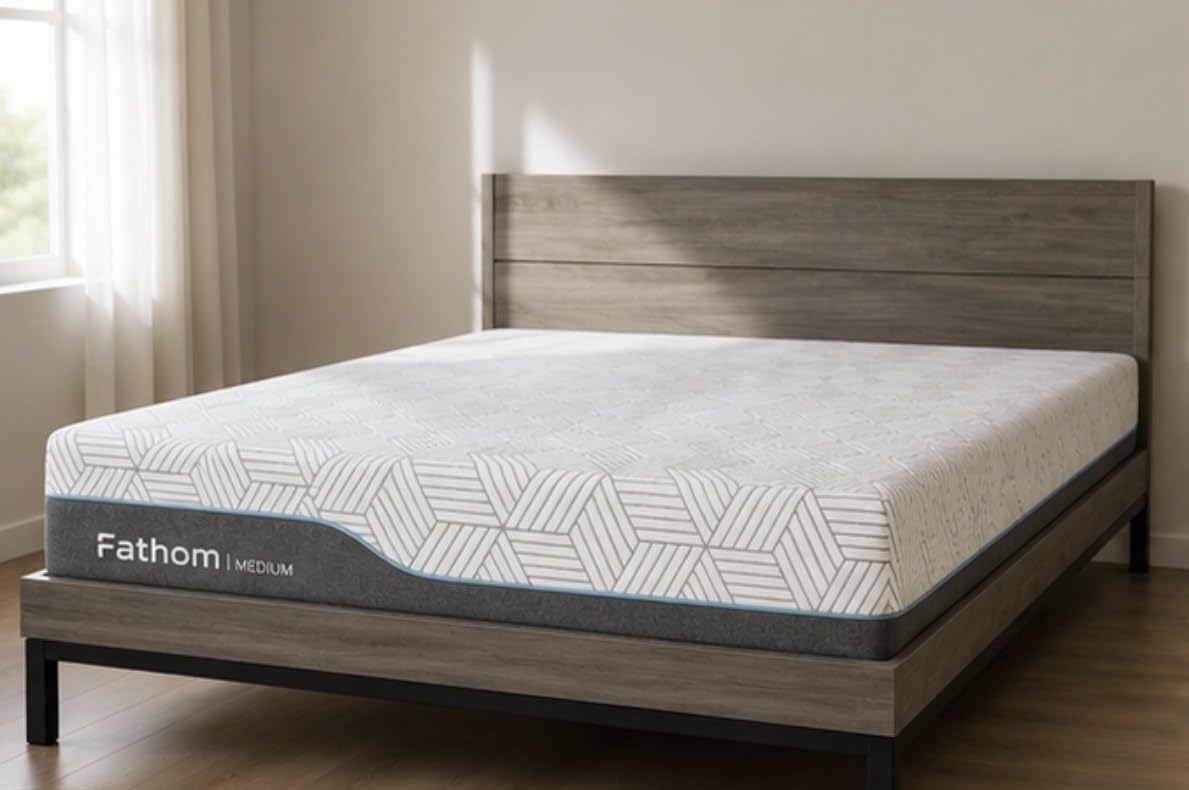 FATHOM Medium Queen Mattress 12 Inch Memory Foam Mattress Queen Size Bed in a Box for Back Pain Relief and Cool Sleep with Gel Foam and Removeable Fiberglass Free Cover, CertiPUR-US Certified customer photo 2