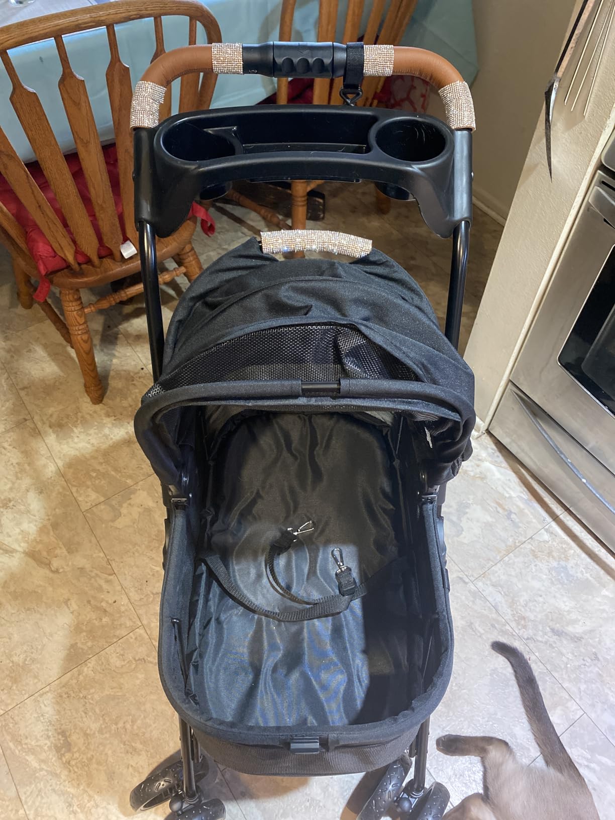 Zoosky 3 in 1 Dog Stroller, Folding Pet Stroller w/Removable Carrier | Small/Medium Dogs and Cats, Waterproof, All-Terrain & 2 Sun Shades, Car Seat, 360° Breathable Mesh customer photo 2