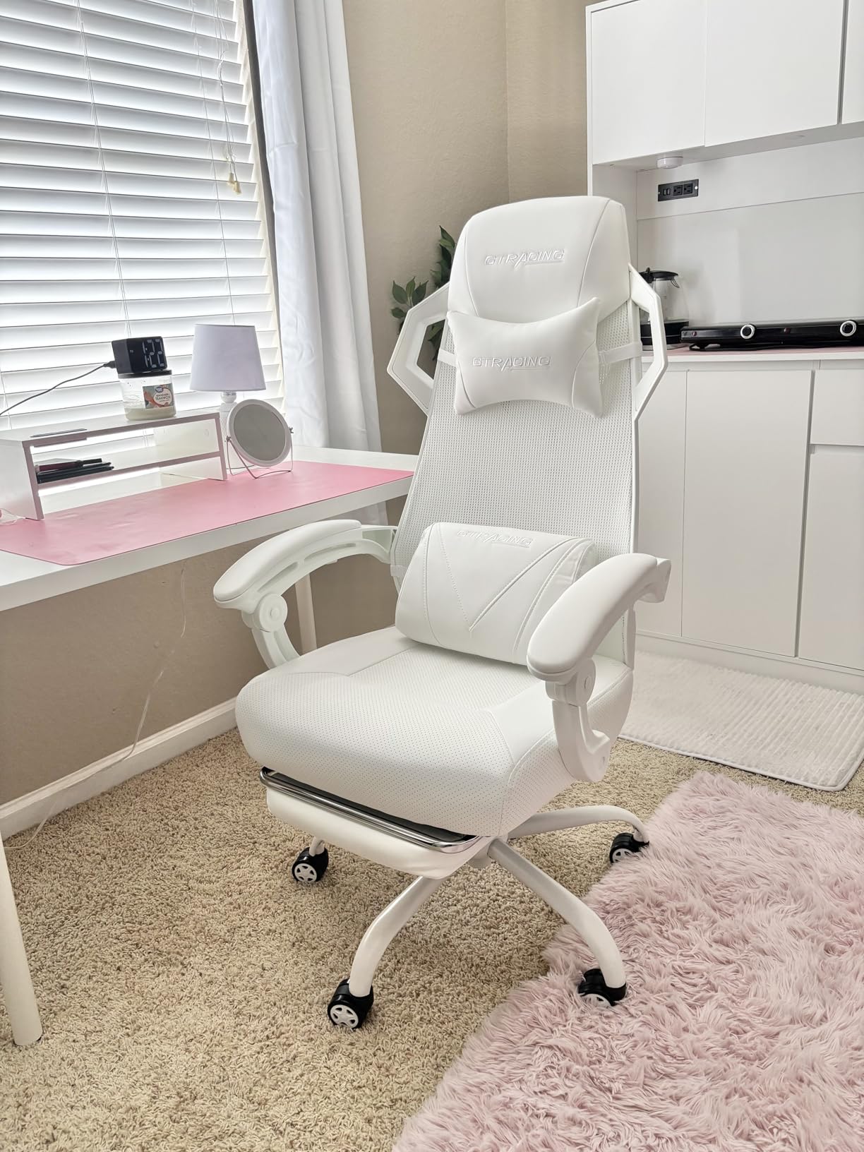 GTPLAYER Computer Chair with Adjustable Footrest, Ergonomic Gaming Chair with Headrest and Lumbar Support, Breathable Mesh Office Chair for Adults, High Back Reclining Desk Chair for Gaming and Office customer photo 1
