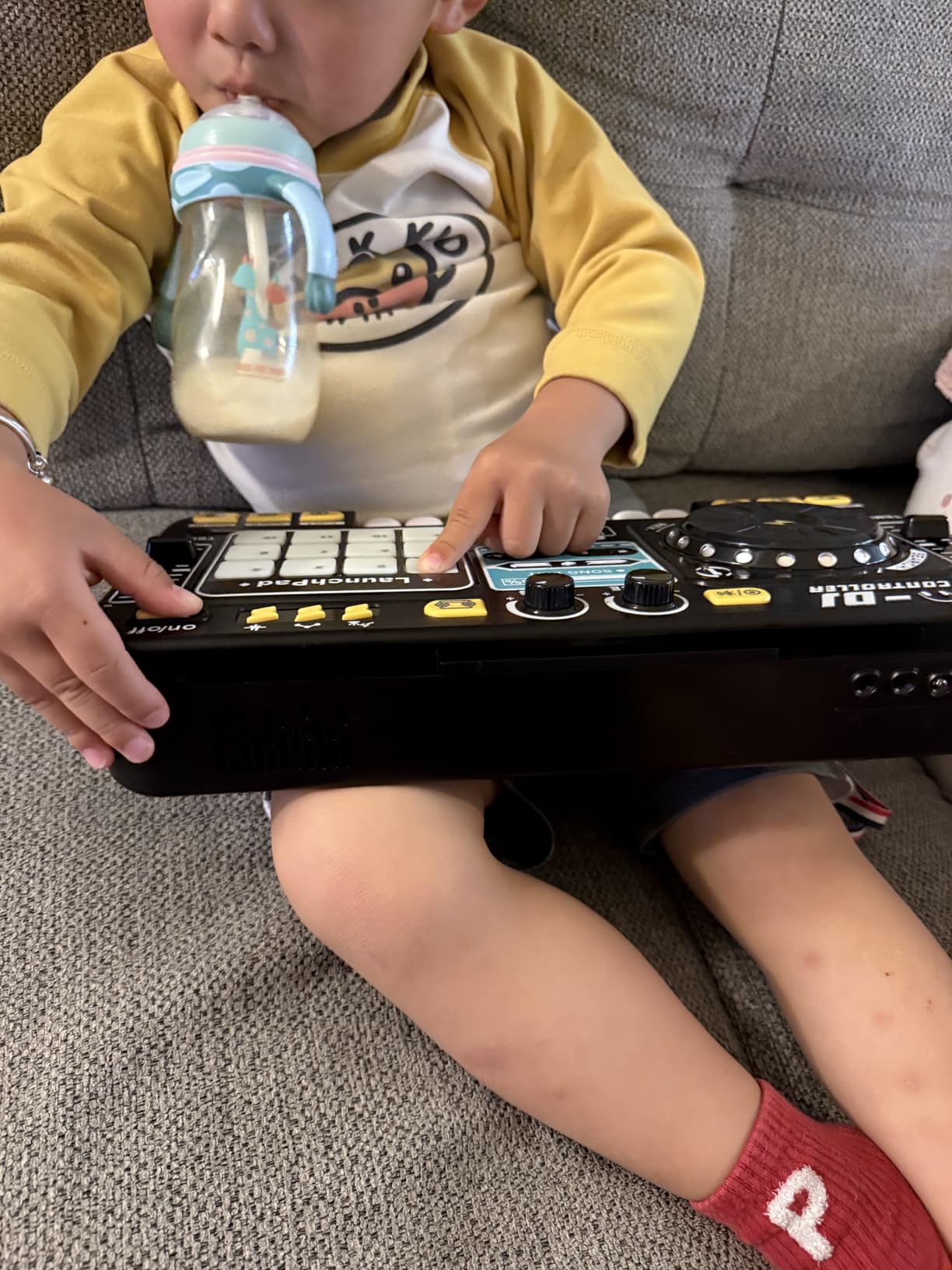 OZMI Kids DJ Music Mixer Table Board Set Toy with Microphone, Lights - Interactive Musical Toys for Ages 3-12 | 100+ Sounds, Piano Keys, Disco Mode, Rechargeable customer photo 2