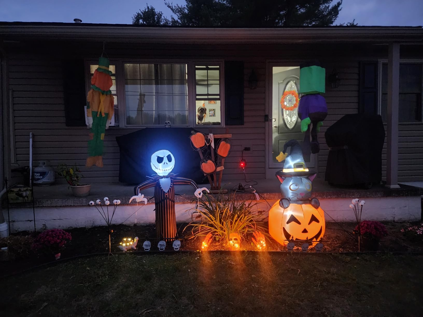 COMIN 6 FT Halloween Inflatables Pumpkin Ghost Cat Combo Outdoor Decorations Blow Up Yard with Built-in LEDs for Indoor Party Garden Lawn Decor customer photo 2