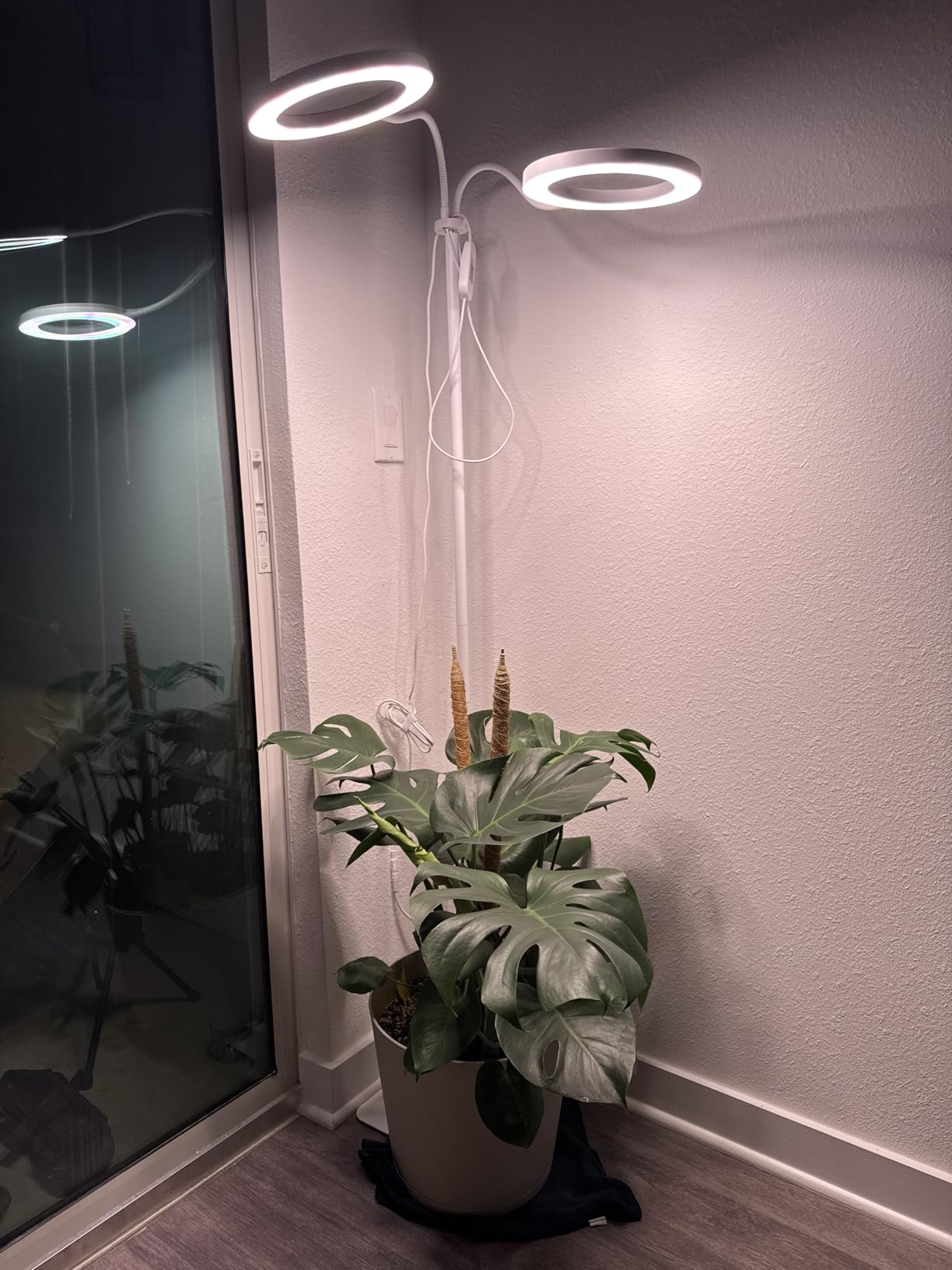 GLOWRIUM Tall Plant Grow Light for Indoor Plants, Full Spectrum Plant Light | 48W LED Grow Lamp with Dual Heads, 23.5-71