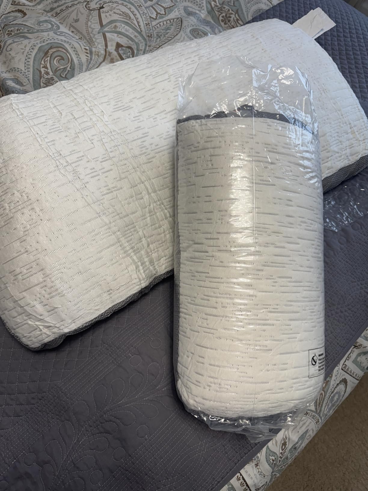 ACCURATEX Queen Pillows Set of 2, Adjustable Rayon from Bamboo Pillow | Hybrid shredded memory foam & down alternative pillow customer photo 2