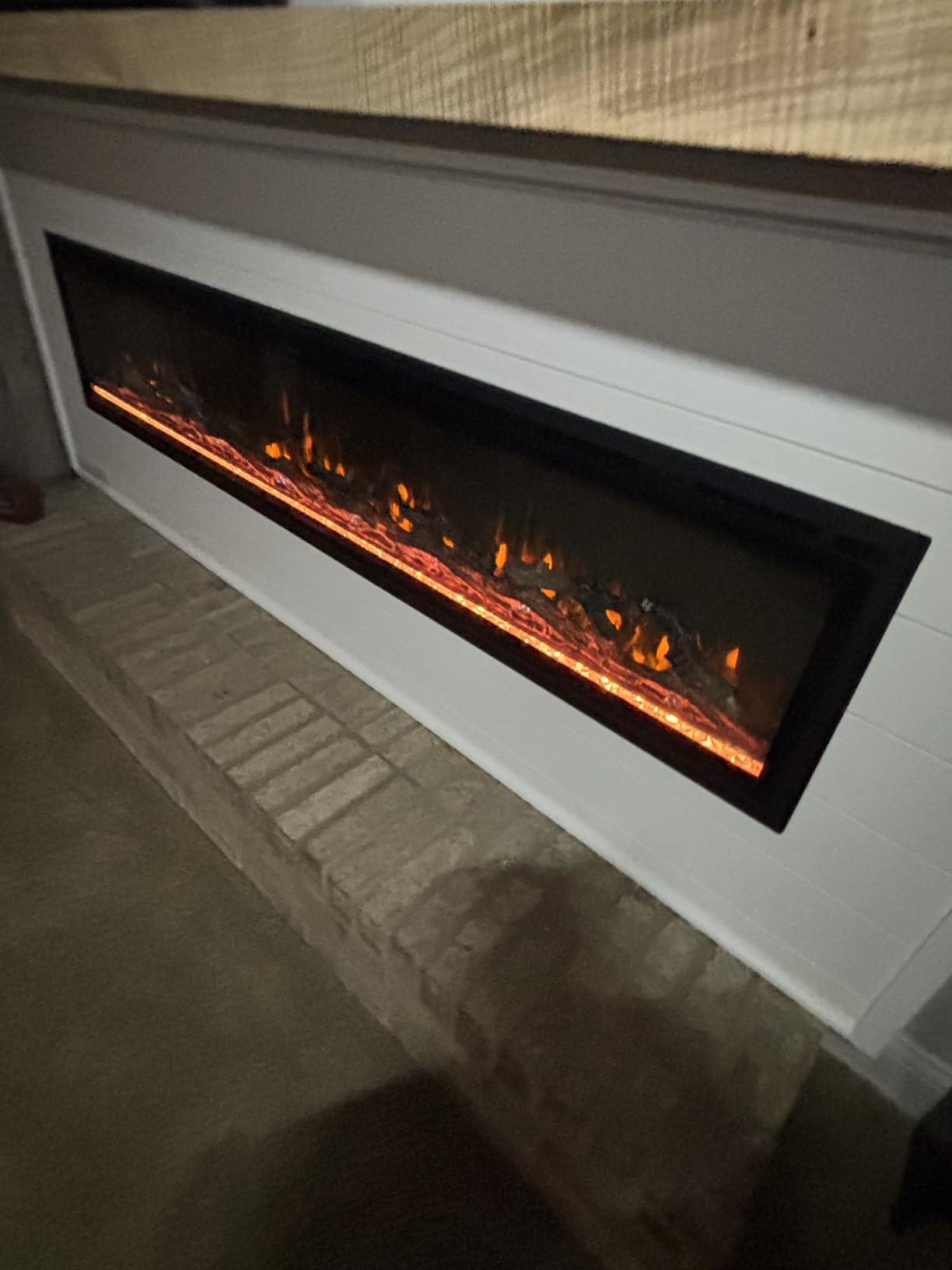 Westinghouse 74 Inch Electric Fireplace Heater, Compatible with Alexa & Google Home, Wall Mount or in-Wall Recessed Fireplace Insert, 24 Hour Timer, Color Changing Flames, 750W/1500W Indoor Heater customer photo 1