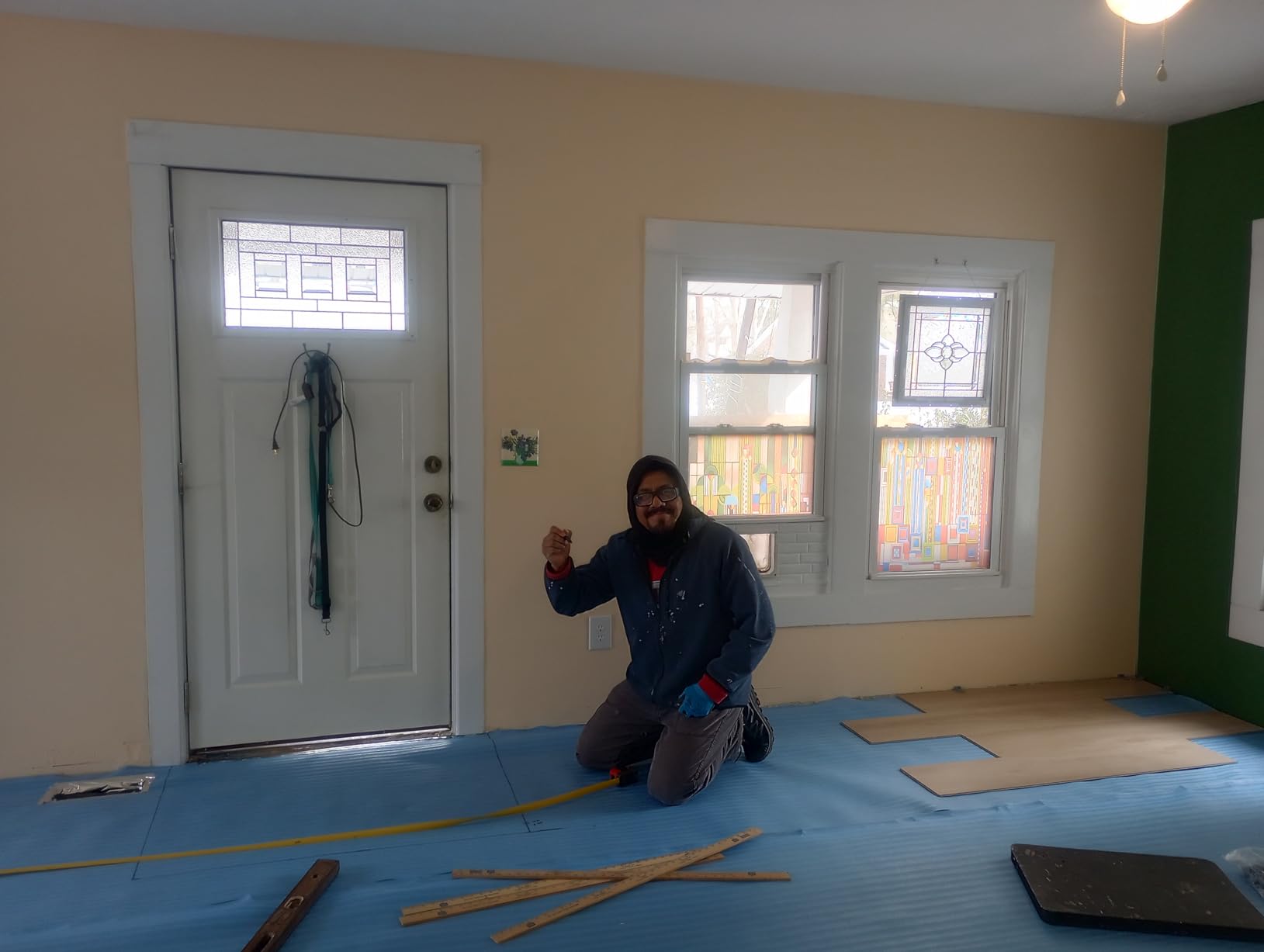AMERIQUE 800SQFT 4TH Generation Blue 2MM Thick Flooring Underlayment Padding 3-in-1 Heavy Duty Foam with Tape & Vapor Barrier customer photo 1