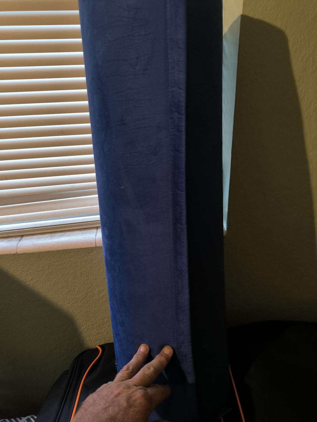 2-Pack Yoga Bolster Pillow Set: Rectangular & Cylinder Pillows for Meditation and Support, Washable Velvet Cover, Triple-Layer Sponge with Carry Handle, Blue customer photo 2