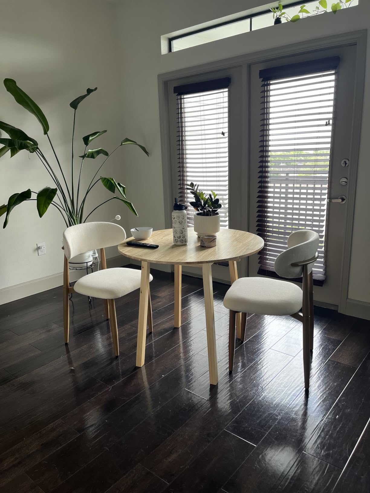 UVV Dining Chairs Set of 4, Metal Kitchen Chairs with Modern Fabric Upholstered for Dining Room, Beige customer photo 1