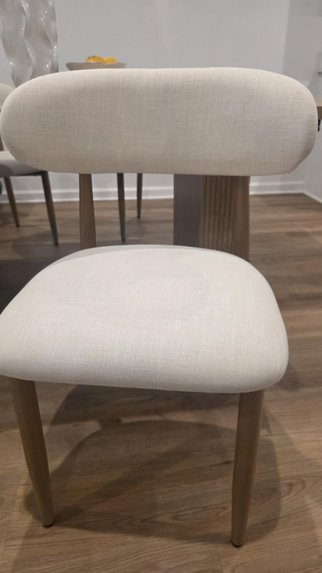 UVV Dining Chairs Set of 4, Metal Kitchen Chairs with Modern Fabric Upholstered for Dining Room, Beige customer photo 2
