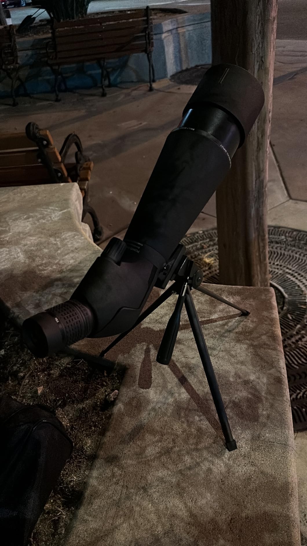 Koolpte 25-75x85 ED Spotting Scope for Target Shooting, Black | Manual-focus 25-75x85 ED spotting scope with waterproof, fogproof optics, tripod, phone adapter, and carrying case. customer photo 1