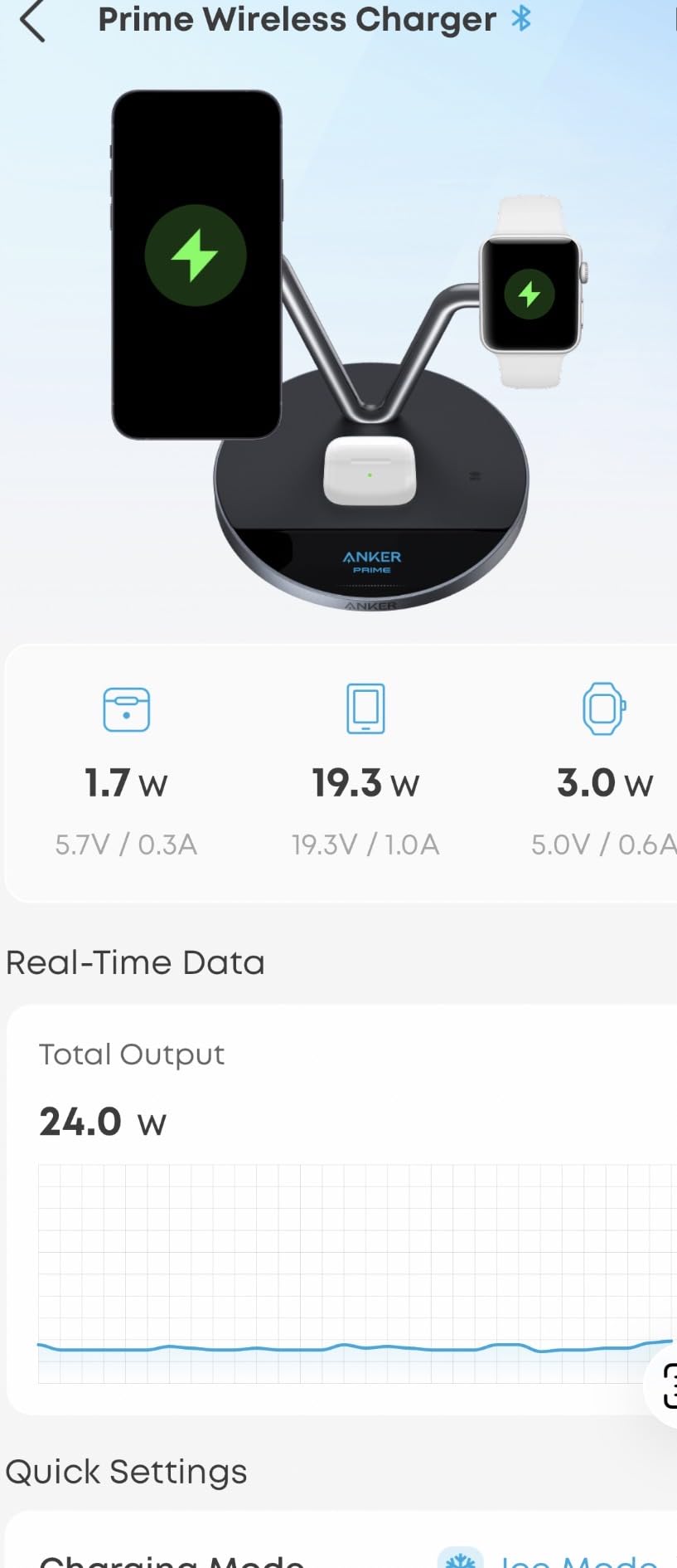 Anker Prime 3-in-1 Qi2.2 MagSafe Compatible 25W Wireless Charging Station | Smart Display with TEC Active Cooling, for iPhone 17, Apple Watch, AirPods Pro, and More (Adapter Included) customer photo 2