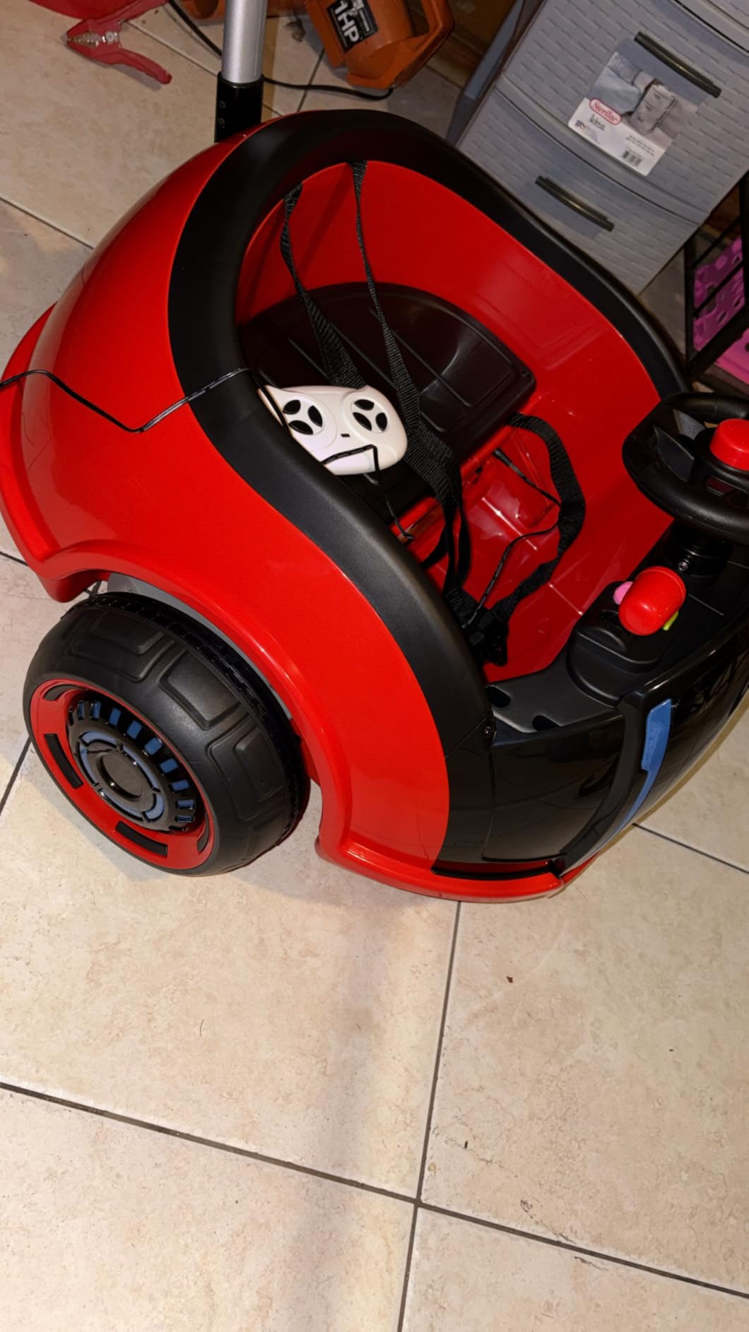 ANPABO 3-in-1 Electric 12V Ride on Push Car for Kids 1.5-3, Pink | 360° spin, remote control, 5-point safety belt, LED light & wireless music, ride on toy car for boys and girls customer photo 2