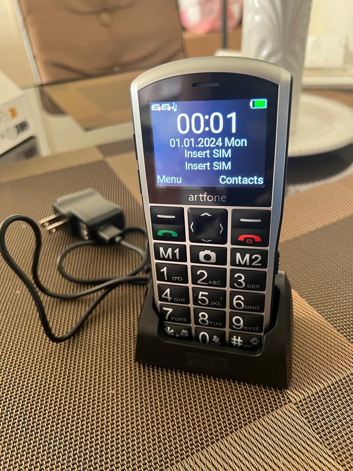 artfone A400 Big Button Cell Phone for Seniors, 4G LTE Unlocked Phones, SOS Button, 2MP Camera, Charging Dock, 3 Slots, Speed Dial, Volume Boost, Large Fonts, Voice Time, Dumb Phone, 1800mAh, Silver customer photo 1