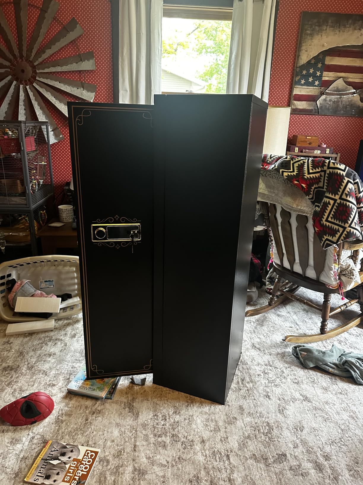 KARINI Biometric Gun Safe for Rifles and Pistols, 10-12 Rifle Safe with Quick Fingerprint Access, Alarm System, Adjustable Shelves & Ammo Storage, Gun Cabinet for Home, Office, and Garage customer photo 1