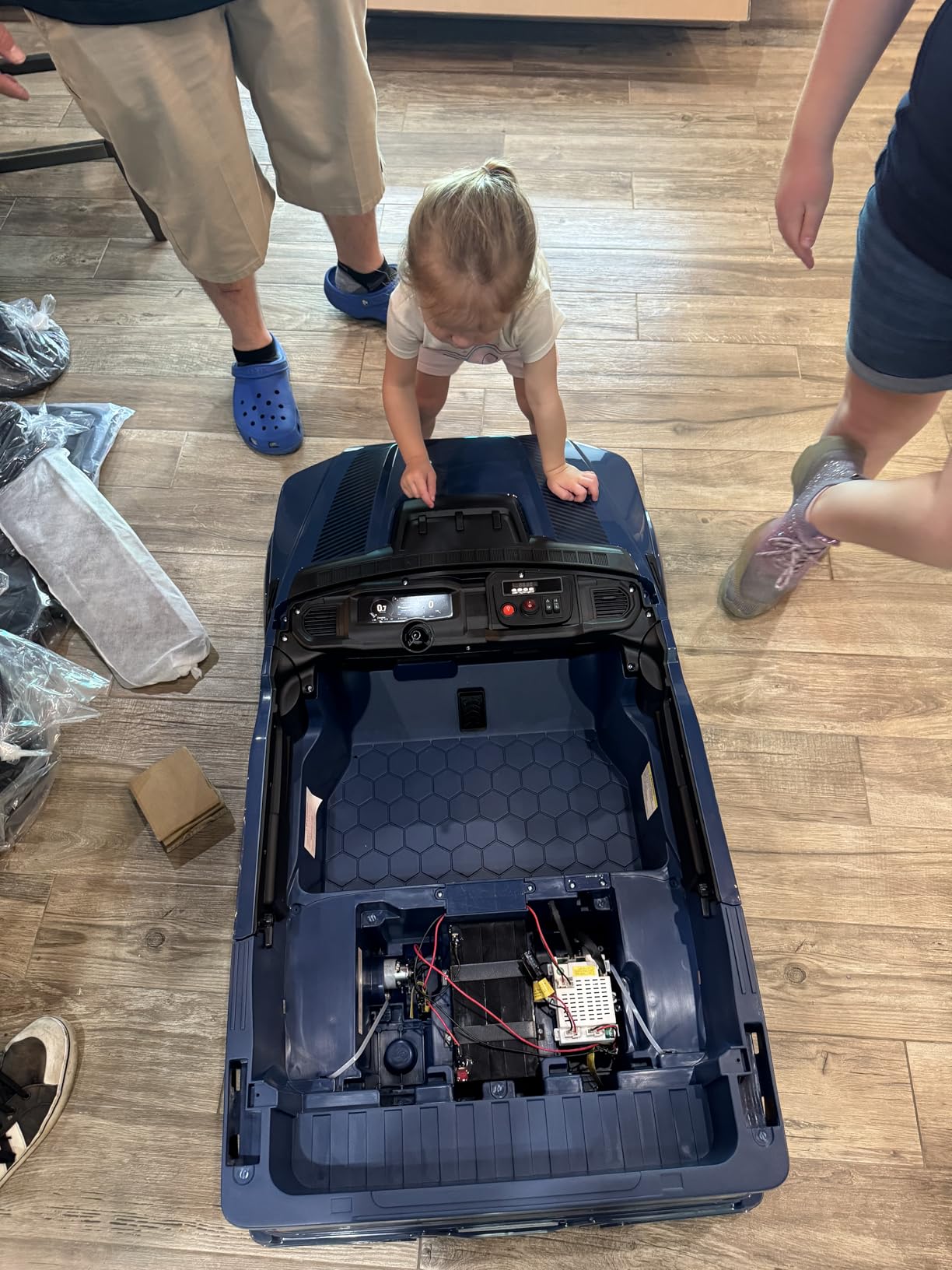 First Ride On 24V Kids Ride On Truck, Licensed Ford F-150 Raptor 2 Seater Electric Car w/Remote Control, Toddler Ride On Car Toys w/LED Lights, Bluetooth, Music, Truck Bed Storage, Soft Start (White) customer photo 1