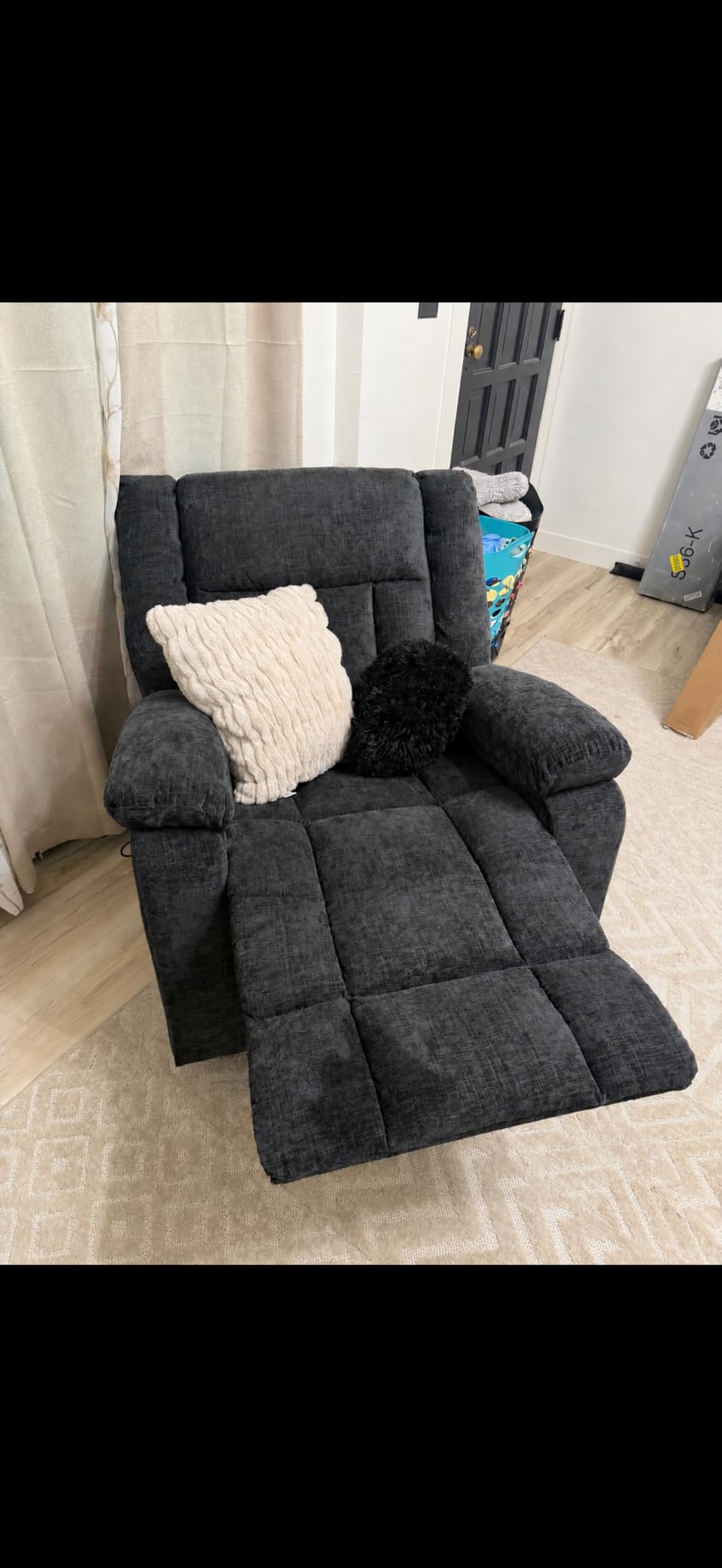 Korser Rocker Recliner, Glider Recliner Chairs for Adults, 360° Swivel Rocking Chair with Massage and Heating, Nursery Chair with Storage and USB Charging, Ivory White, Swivel Rocker Recliner customer photo 1