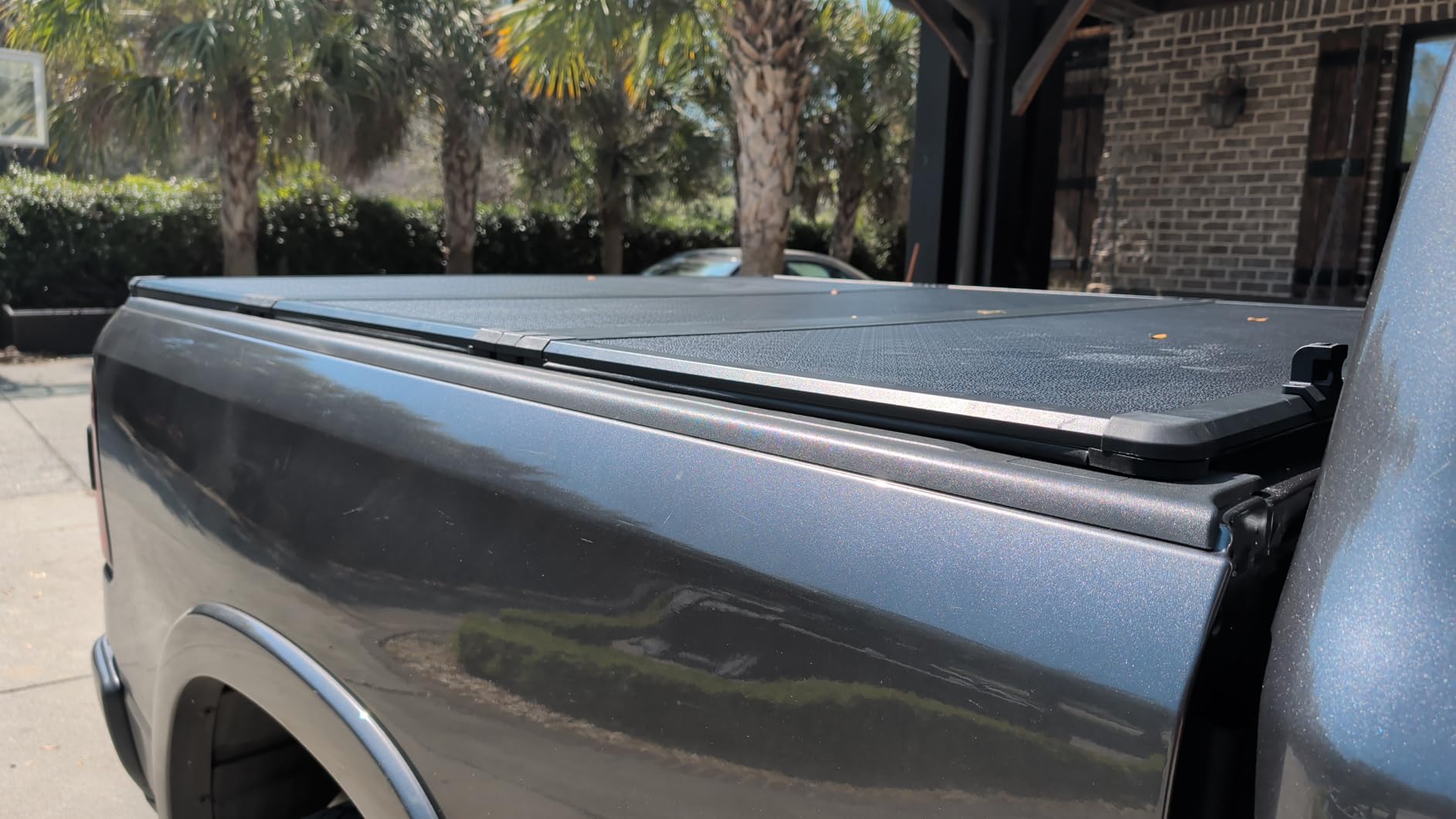 Hard Tri-Fold Truck Bed Tonneau Cover Compatible with 2009-2026 Dodge Ram 1500 & 2500 5.7ft Bed Without Ram Box (67.4