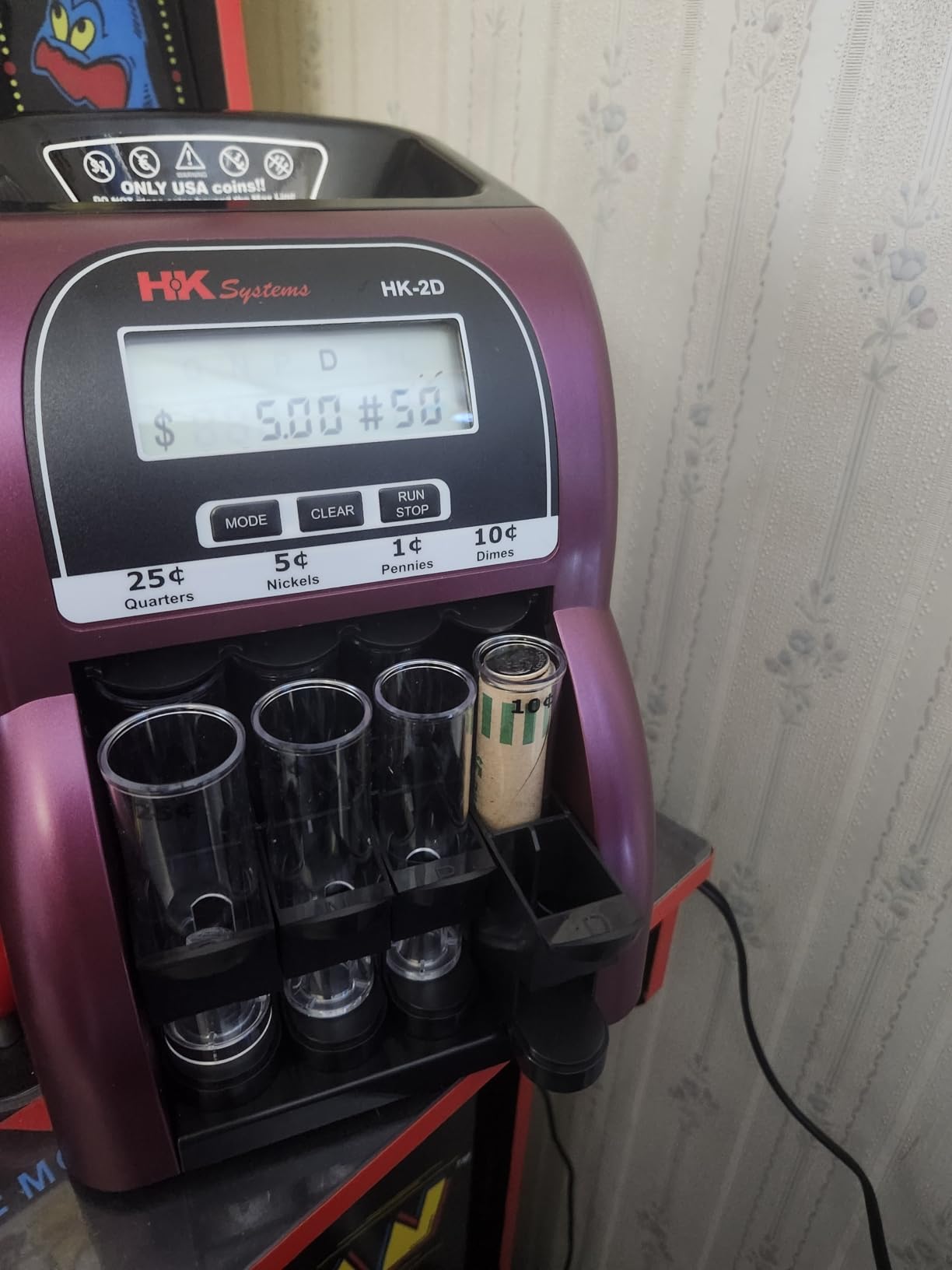 HK SYSTEMS HK-2D, Digital USD Coin Counter and Sorter with LCD Display, Sorts 260 Coins Per Minute into Coin Wrappers, 2 Row Coin Wrapper Tubes Included customer photo 1