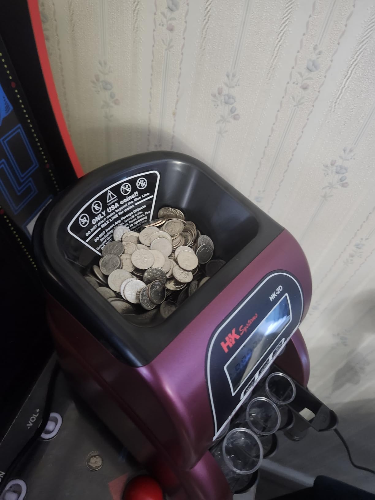 HK SYSTEMS HK-2D, Digital USD Coin Counter and Sorter with LCD Display, Sorts 260 Coins Per Minute into Coin Wrappers, 2 Row Coin Wrapper Tubes Included customer photo 2