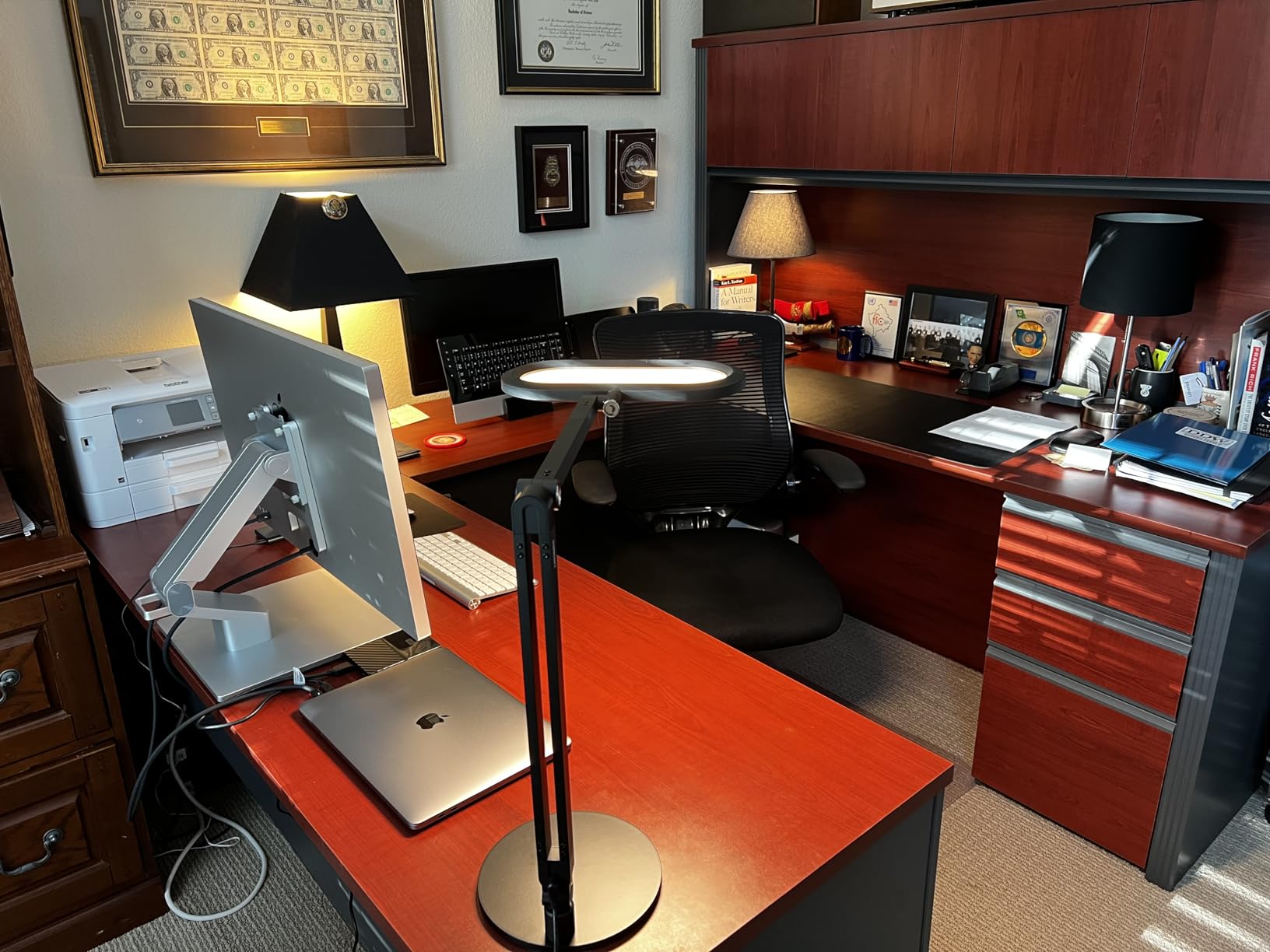 LitONES Premium LED Desk Lamp, Dual-Sided Soft Lighting with Knob Remote | Eye-Caring Diffused Light for Home Office, Video Conferencing, Zoom, Reading, Study, Craft, Stepless Dimming & Color, Memory customer photo 1
