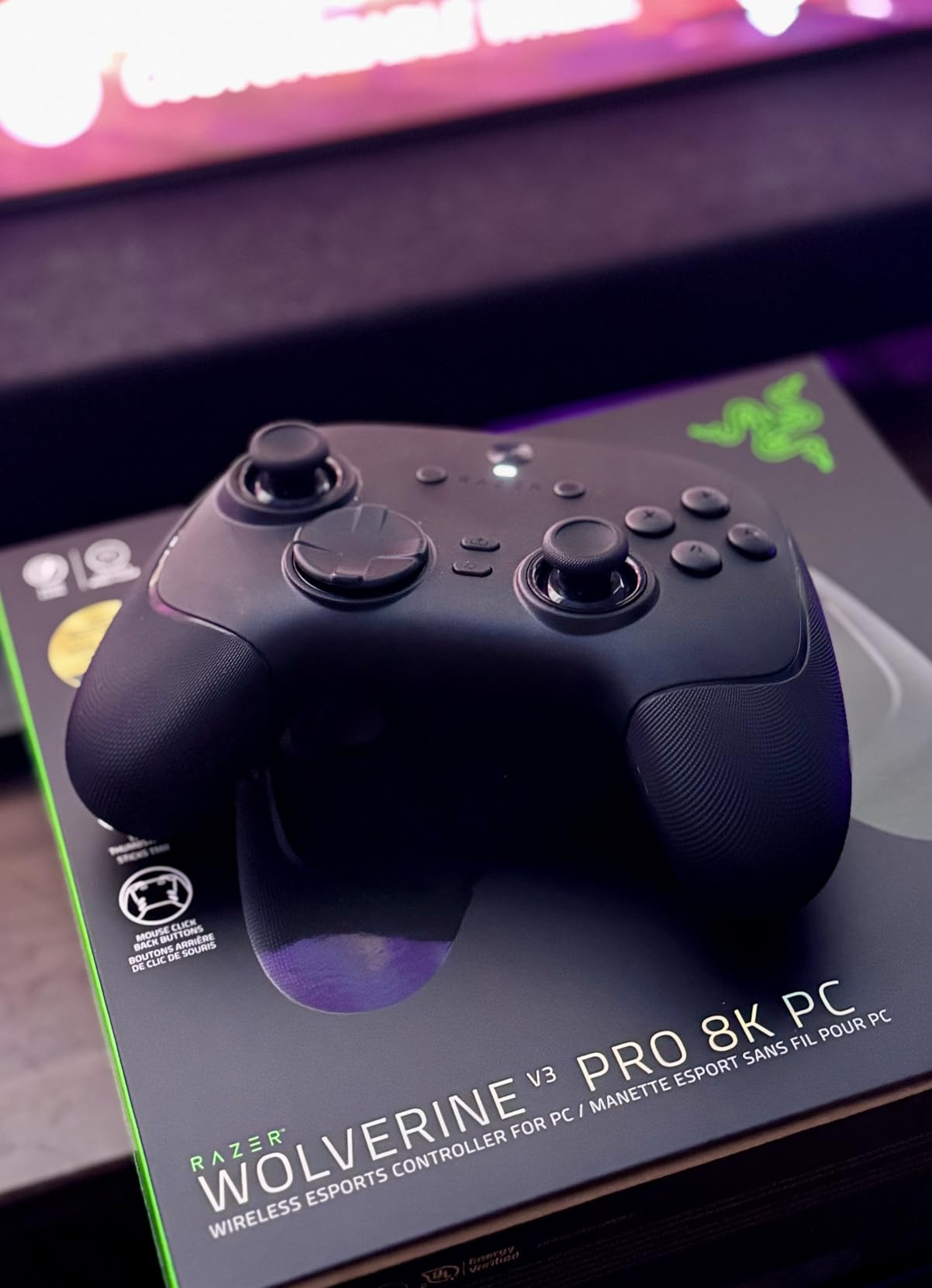 Razer Wolverine V3 Pro 8K PC Wireless Gaming Controller, Black | 8000 Hz Polling Rate, TMR Thumbsticks with Swappable Caps, 36 Hr Battery, 6 Remappable Buttons, Fast Triggers, Carrying Case customer photo 1