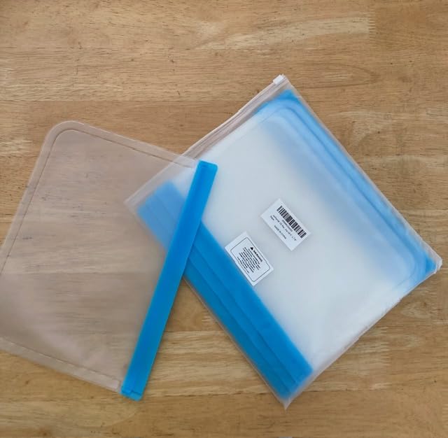Reusable Silicone Food Storage Bags, 10 Pack 4 Size Leak proof Dishwasher Safe Reusable Freezer Bags for Food Storage Containers, Lunch Bag for Sandwich, Marinate Meat, Fruit customer photo 1