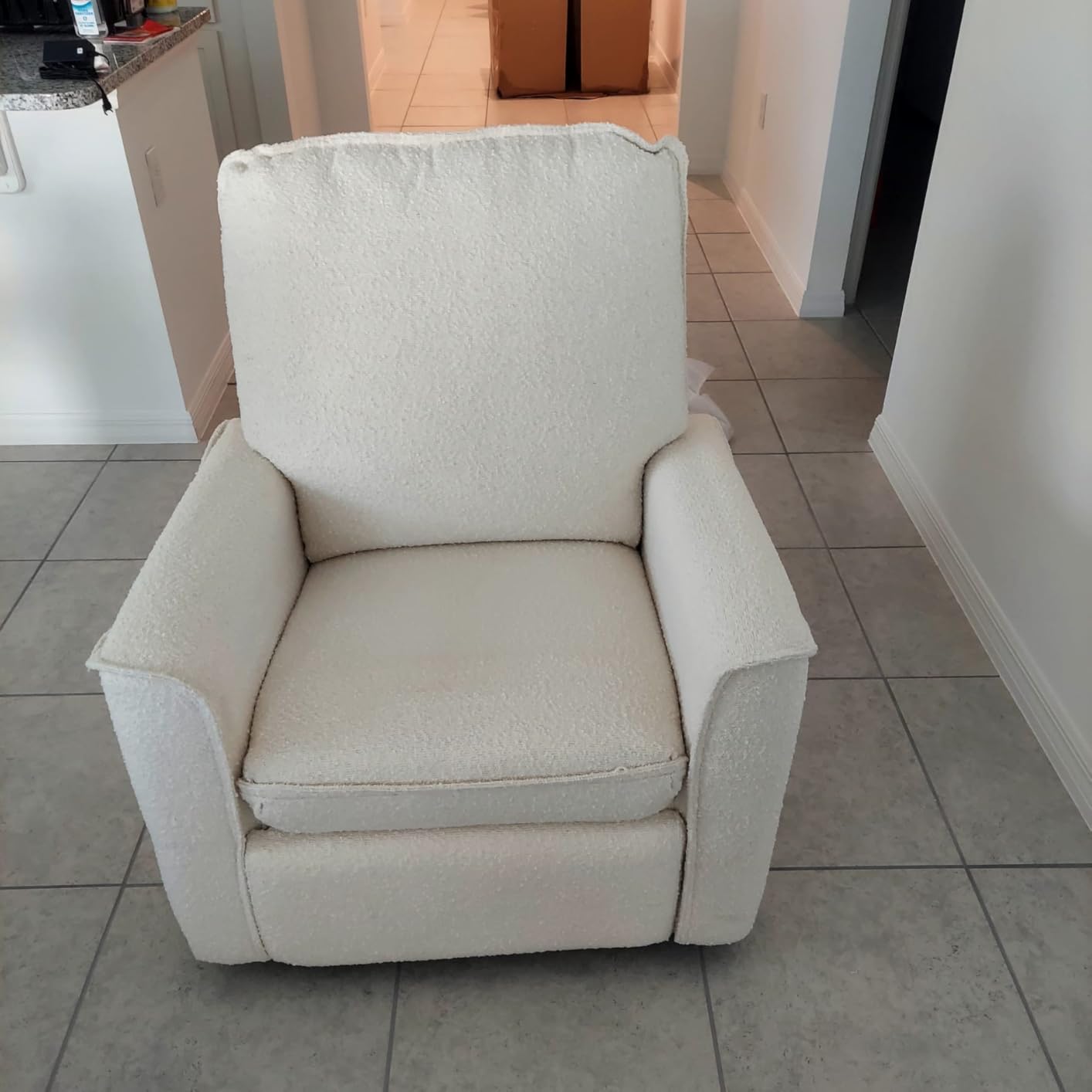 Storkcraft Santos Power Recliner Swivel Glider, Ivory Boucle | Premium Electronic Power Recliner for Nursery, Includes Dual-USB Charging Port with USB-A & USB-C, Glider Rocking Chair customer photo 2