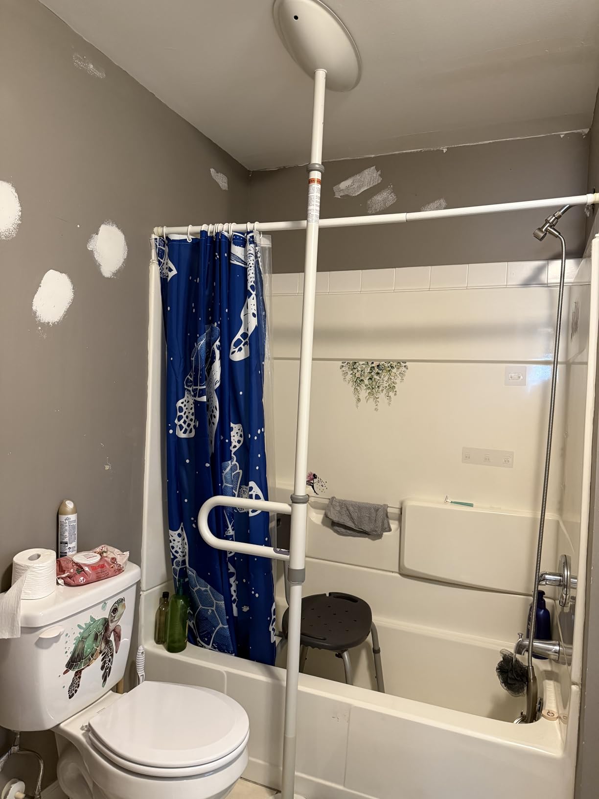 HEALTHCRAFT uPole with Pivot Bar 7-10 ft Transfer Pole (No-Drill Grab Bar) | PivotBar rotates for toilet, bed and chair transfer support customer photo 2