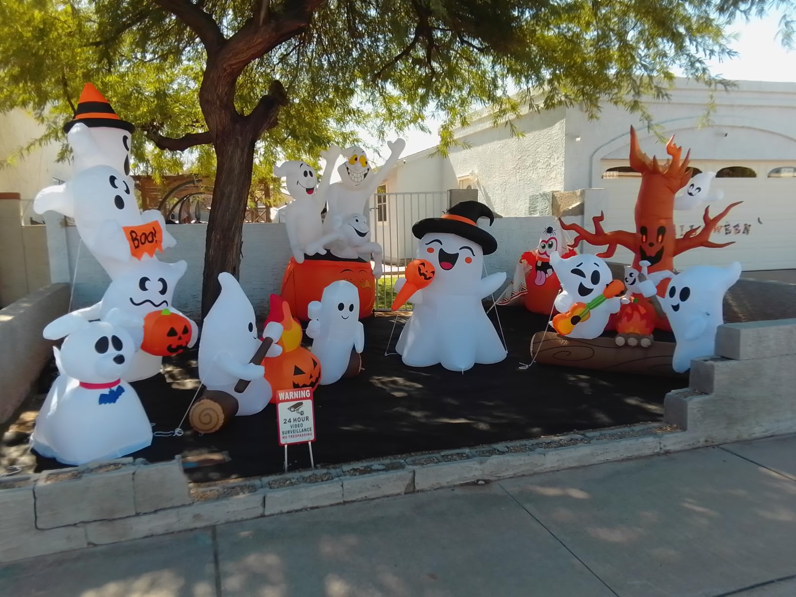 DomKom 6FT Halloween Inflatable Blow Up Decorations, Cute Ghosts Roasting Marshmallows Over Campfire, Built-in LEDs for Holiday Party, Garden, Lawn, Yard, Patio Decor customer photo 2