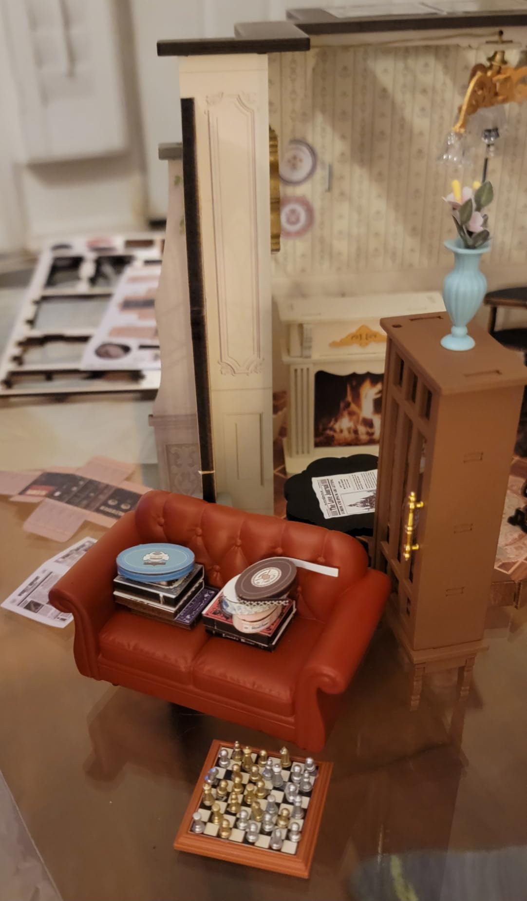 Living Room DIY Miniature House Kit with LED Light | 284 Pcs Vintage Living Room 3D Wooden Puzzle Model Kit for Beginner, Therapeutic Craft Diorama for Adult Home Decor & Gift customer photo 2
