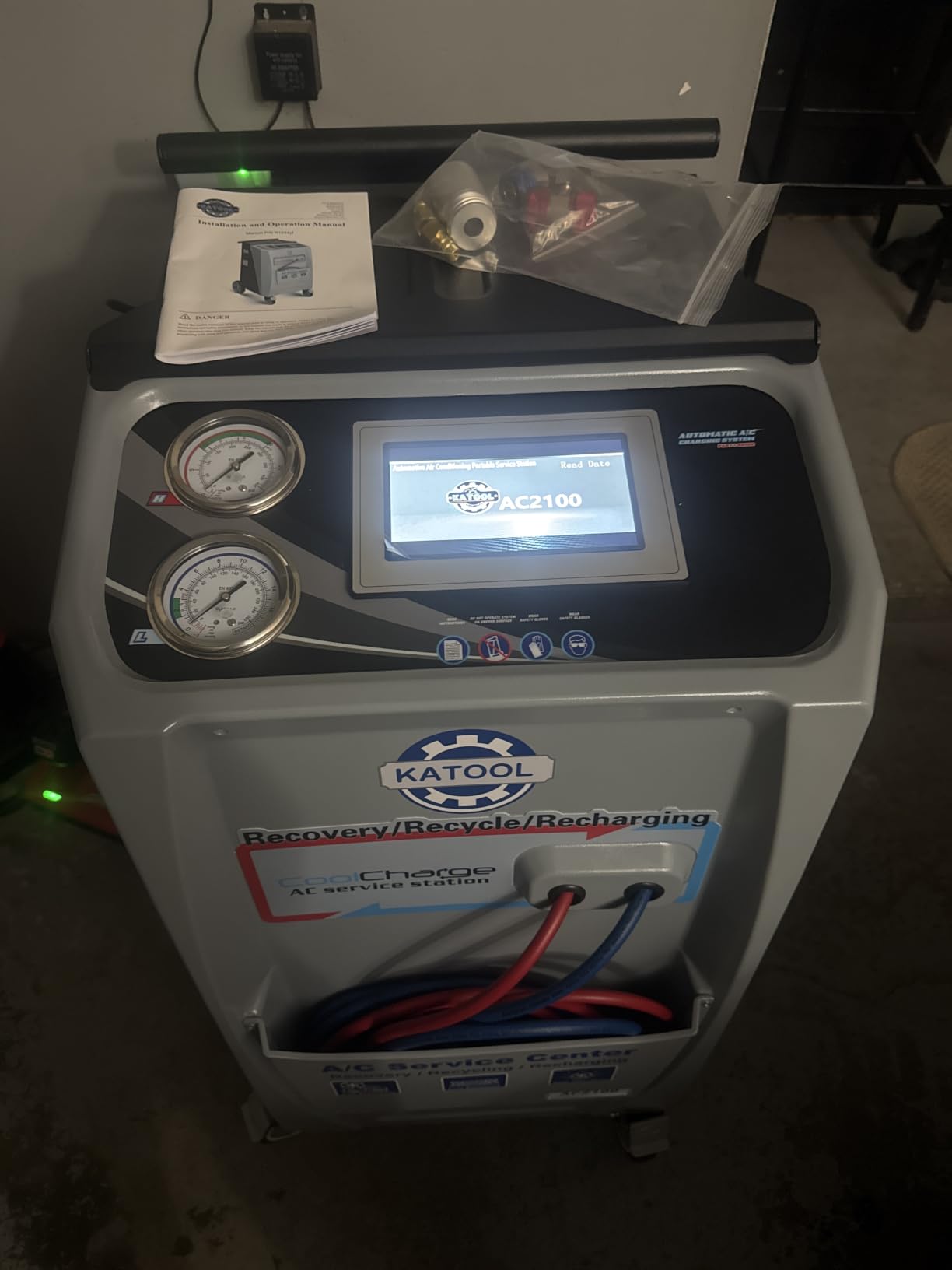 AC2100 Automatic Refrigerant Recovery & Recharge Machine, Compatible with R134a or R1234yf Dual Refrigerants for Automotive AC Systems customer photo 1
